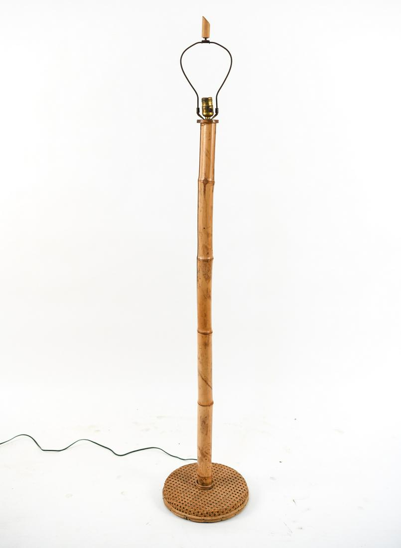 VINTAGE BAMBOO FLOOR & RATTAN FLOOR LAMP (1 of 13)