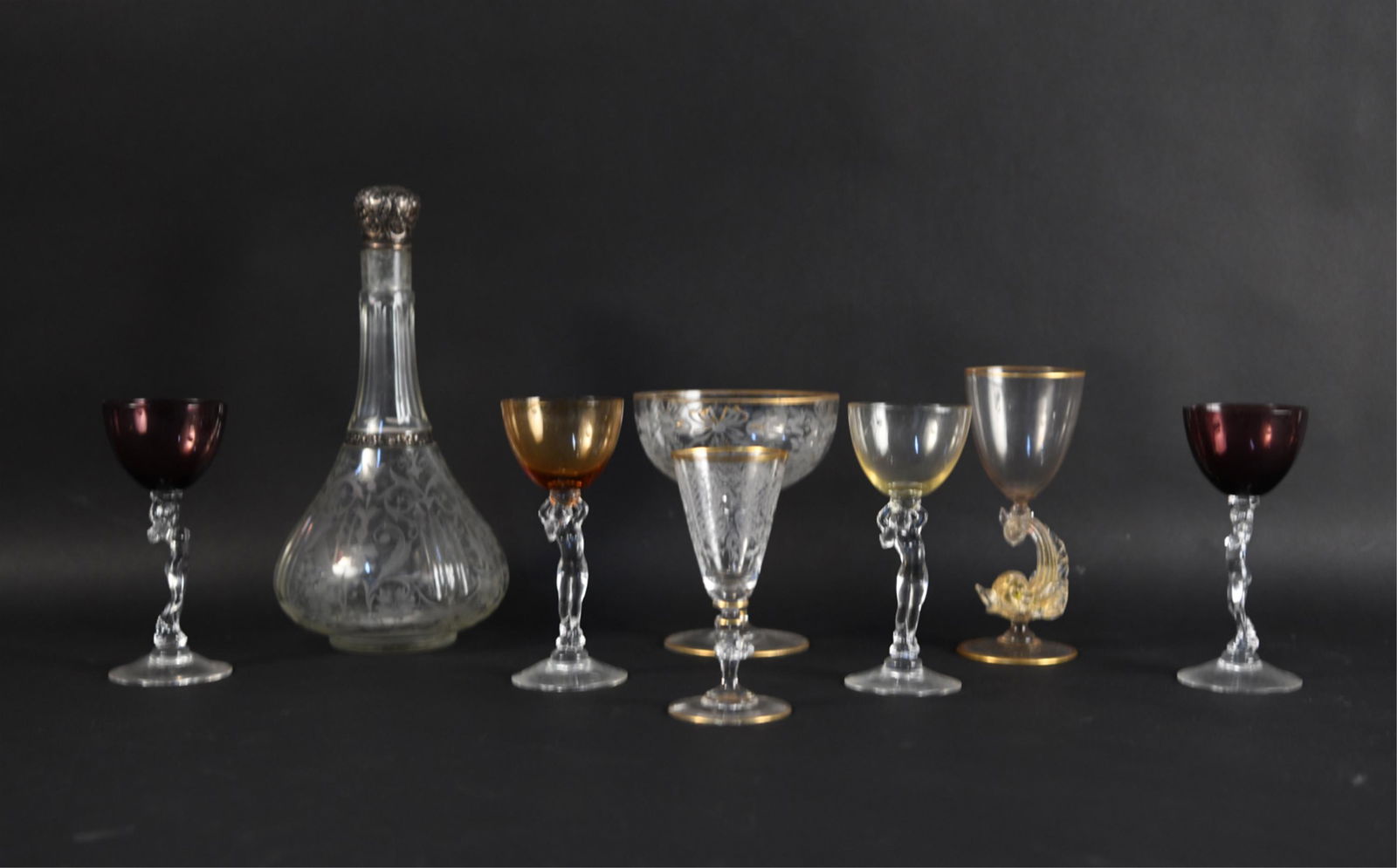 C. 1930'S GLASS BARWARE INCL. CAMBRIDGE (1 of 13)