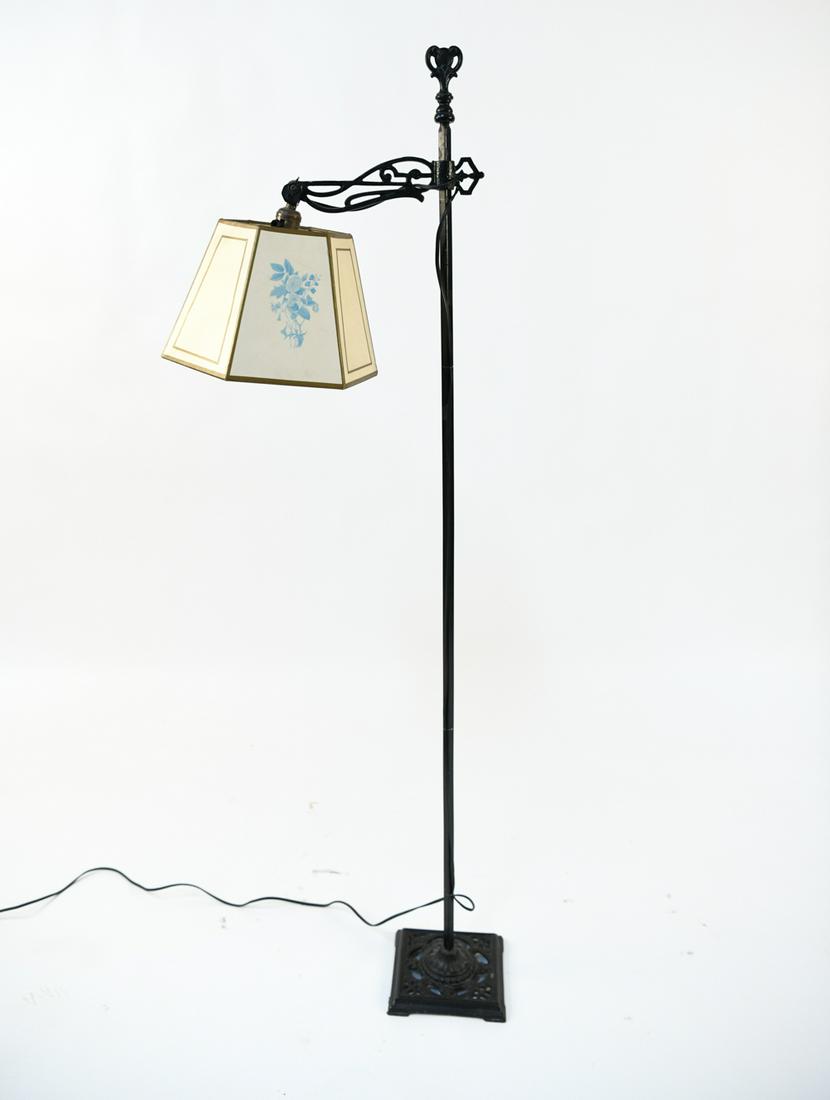 ANTIQUE CAST IRON ADJUSTABLE BRIDGE FLOOR LAMP (1 of 14)