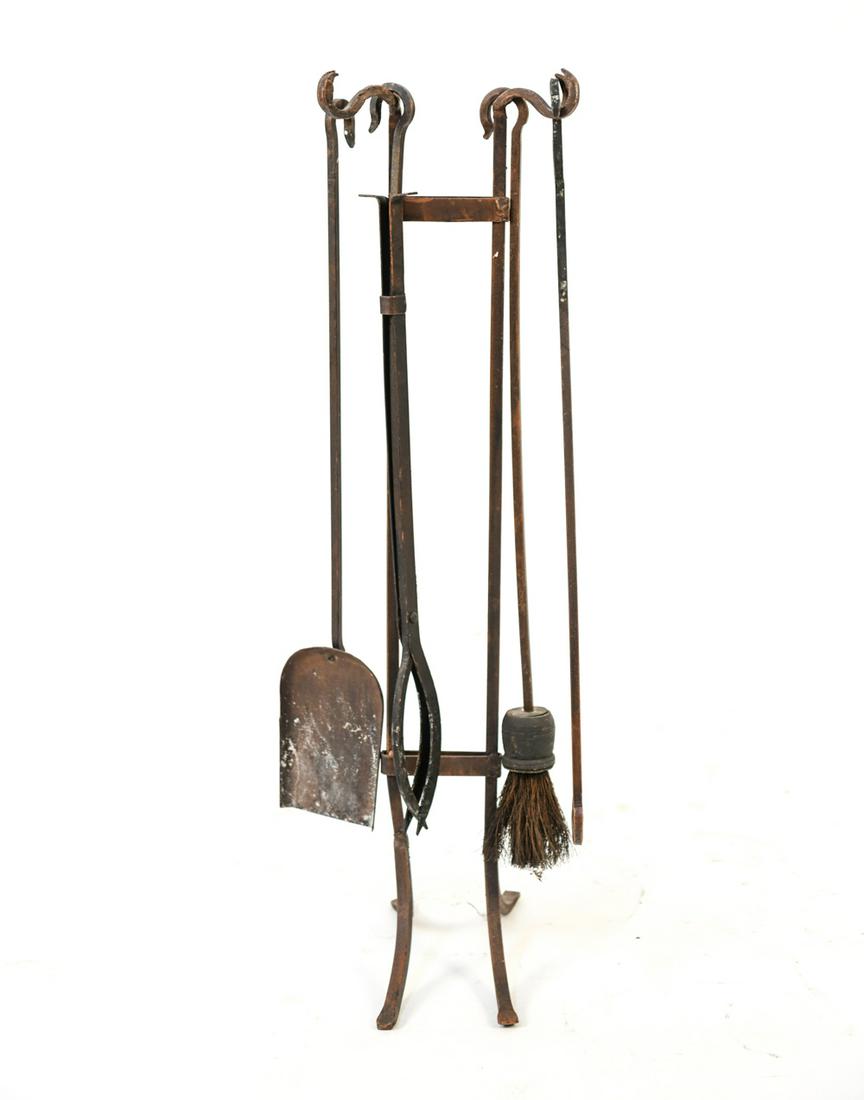 ANTIQUE CAST IRON FIREPLACE TOOLS (1 of 10)