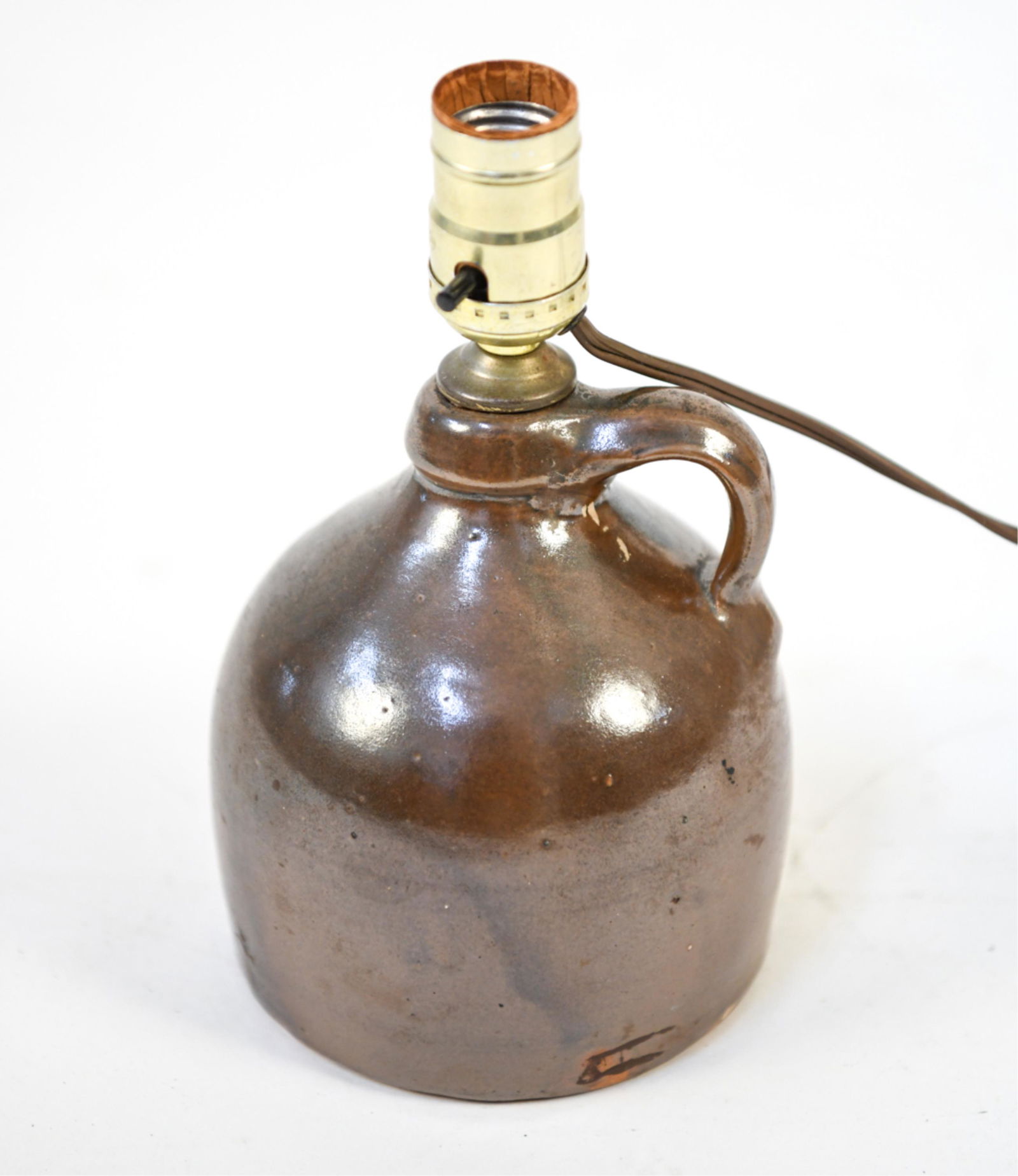 MID-CENTURY LUSTRE GLAZE STONEWARE JUG LAMP (1 of 10)