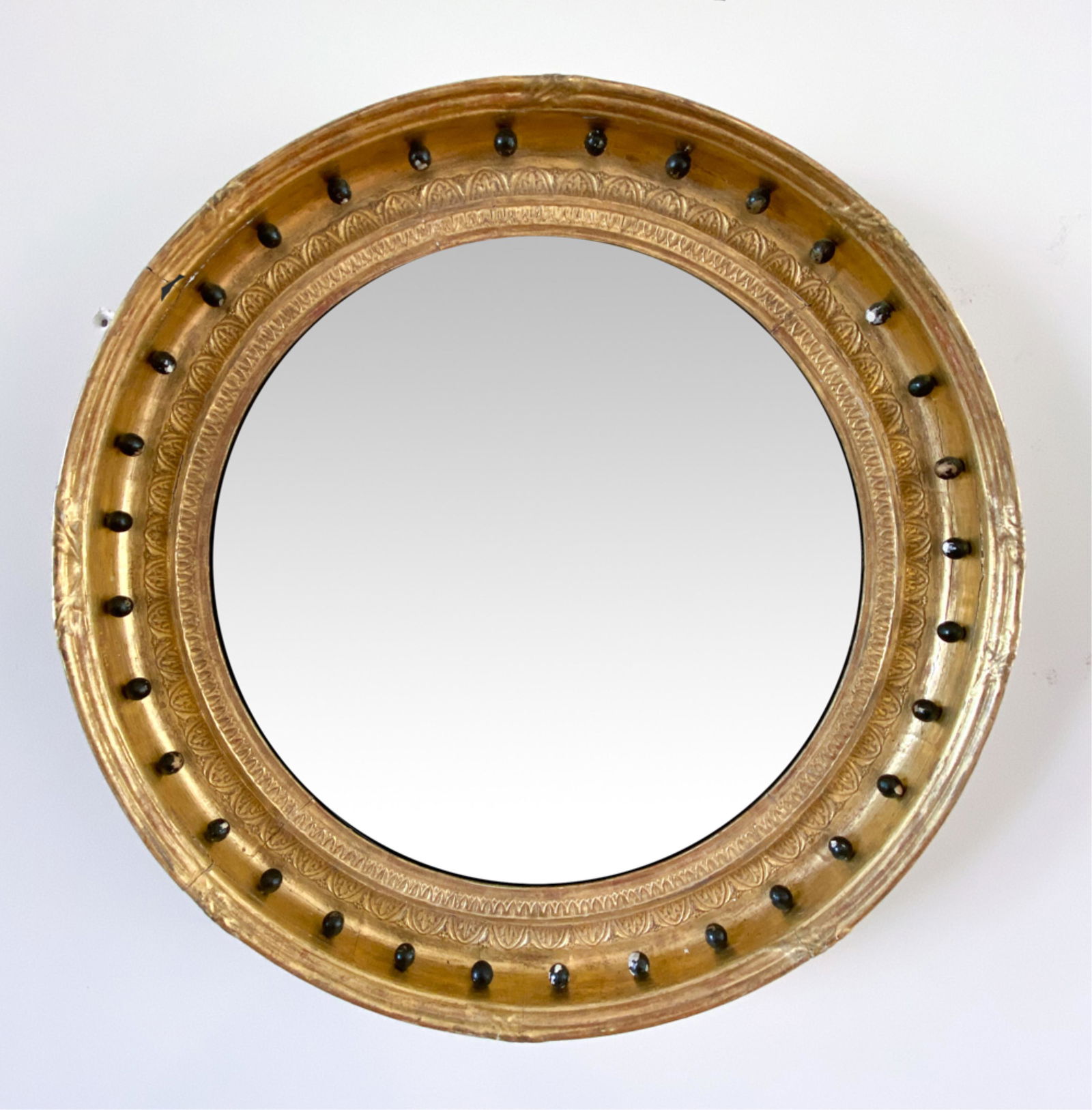 19TH C. FEDERAL STYLE BULLSEYE MIRROR (1 of 9)