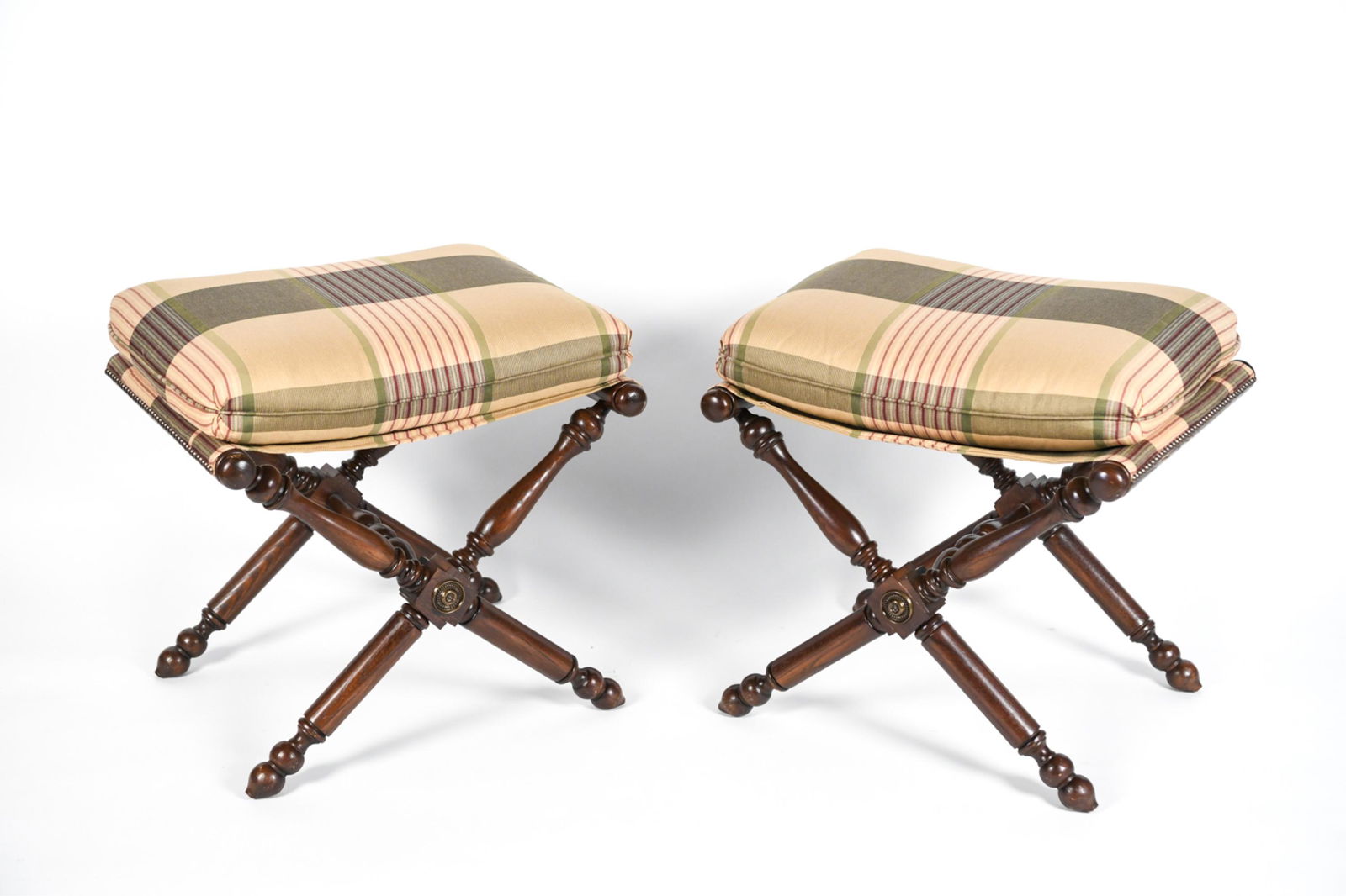 LILLIAN AUGUST X BASE WOODEN STOOLS W/ CUSHIONS (1 of 19)