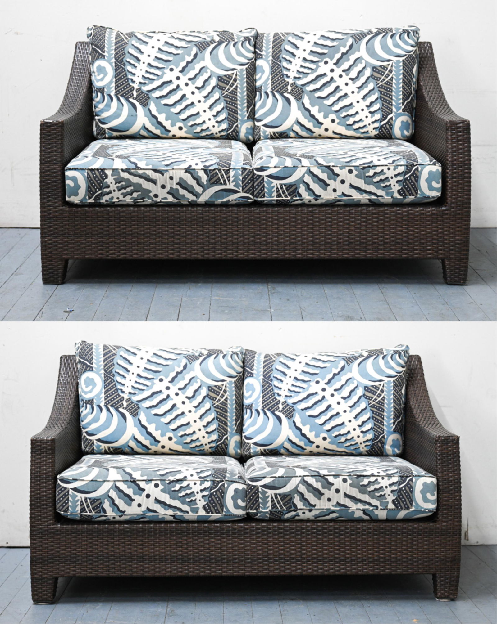 PAIR RESTORATION HARDWARE OUTDOOR LOVESEATS (1 of 20)