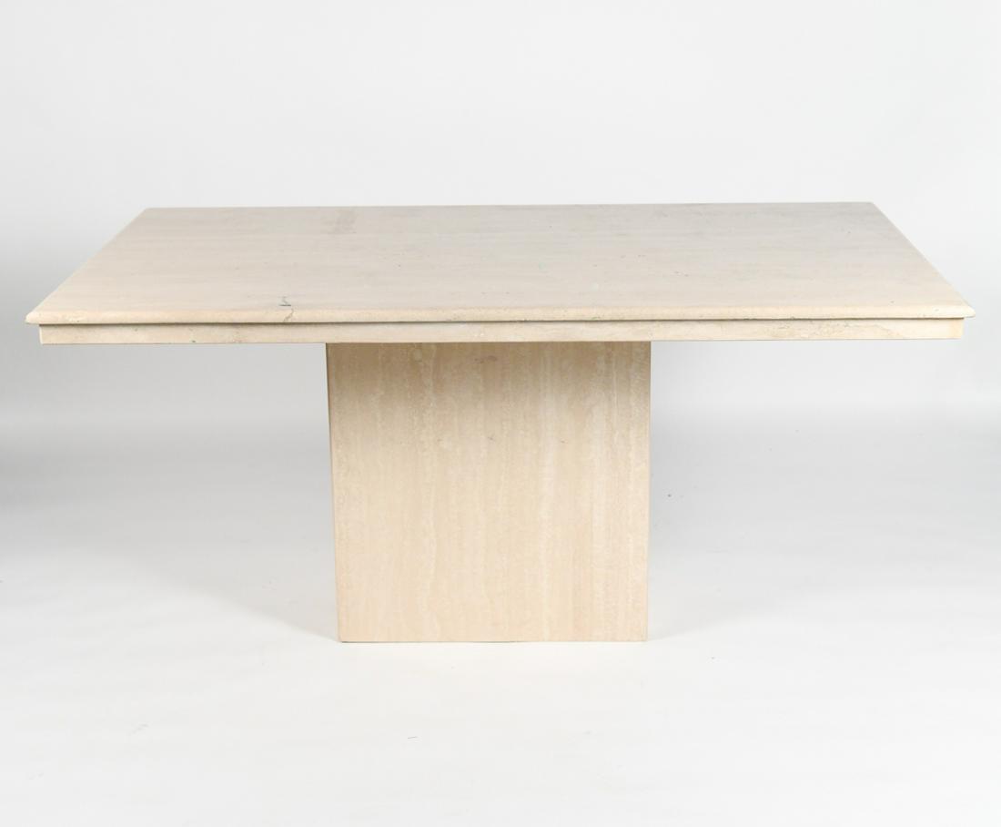 MODERNIST ITALIAN TRAVERTINE DINING TABLE (1 of 12)