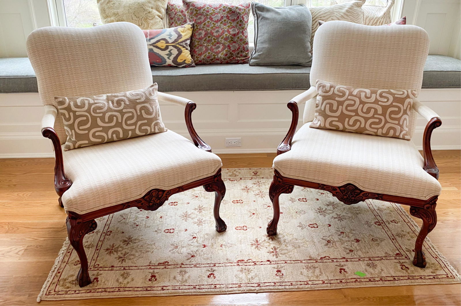 PAIR OF CARVED ARMCHAIRS (1 of 13)