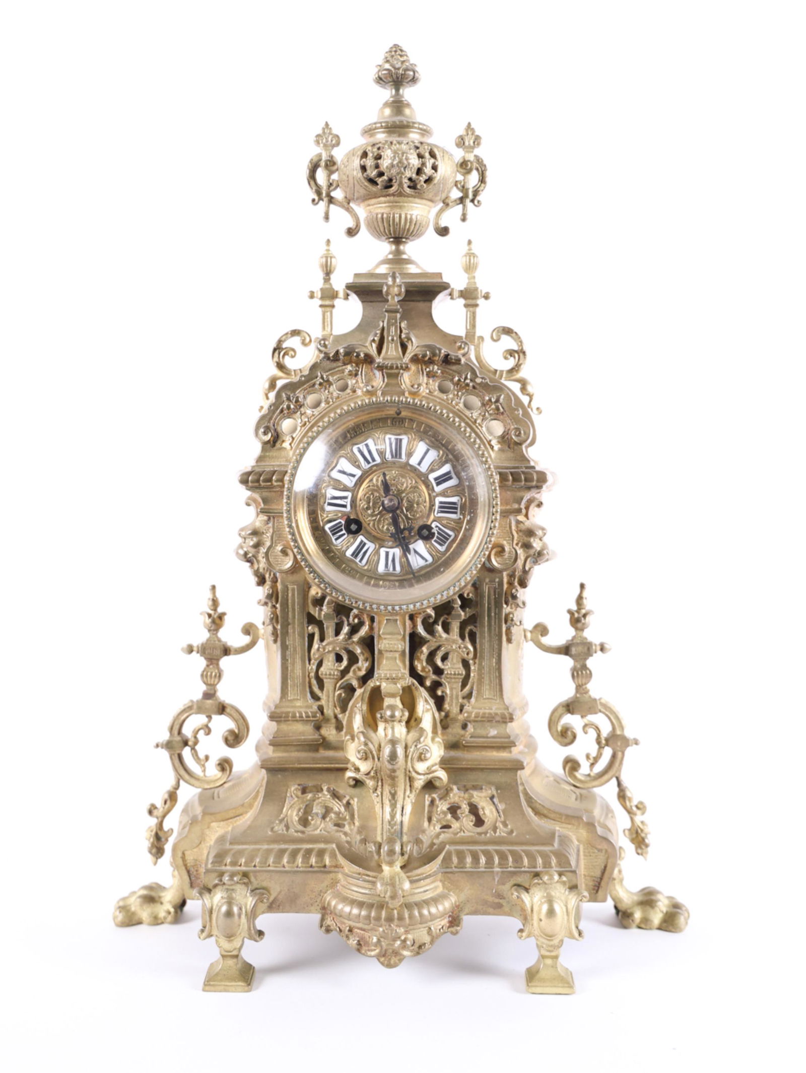 FRENCH BRASS MANTEL CLOCK (1 of 17)