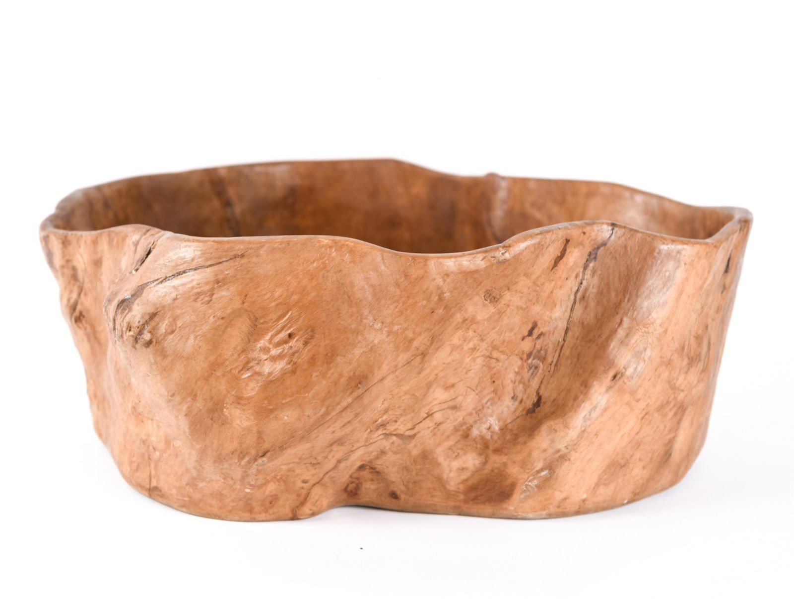 LARGE CARVED WOODEN BOWL (1 of 9)