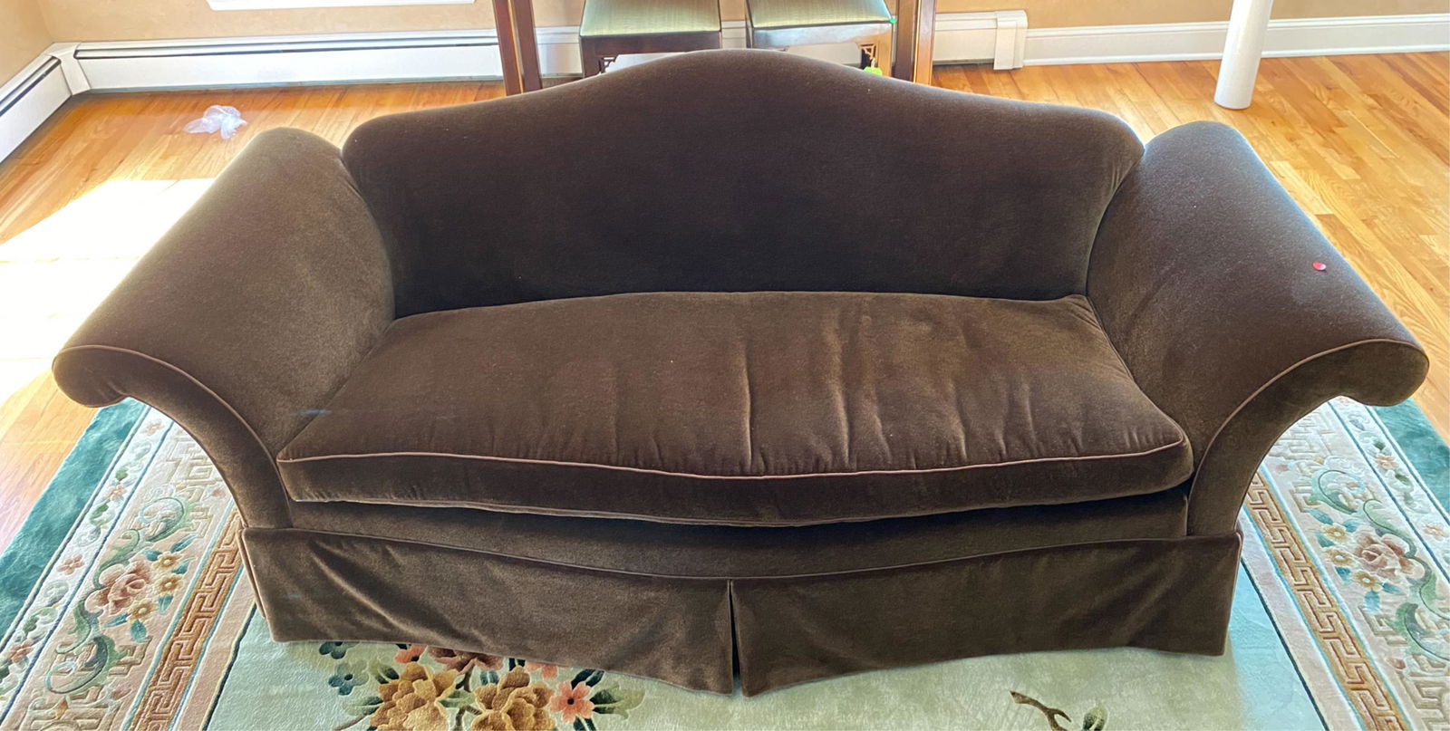 SCROLL ARM CAMEL BACK SOFA (1 of 9)