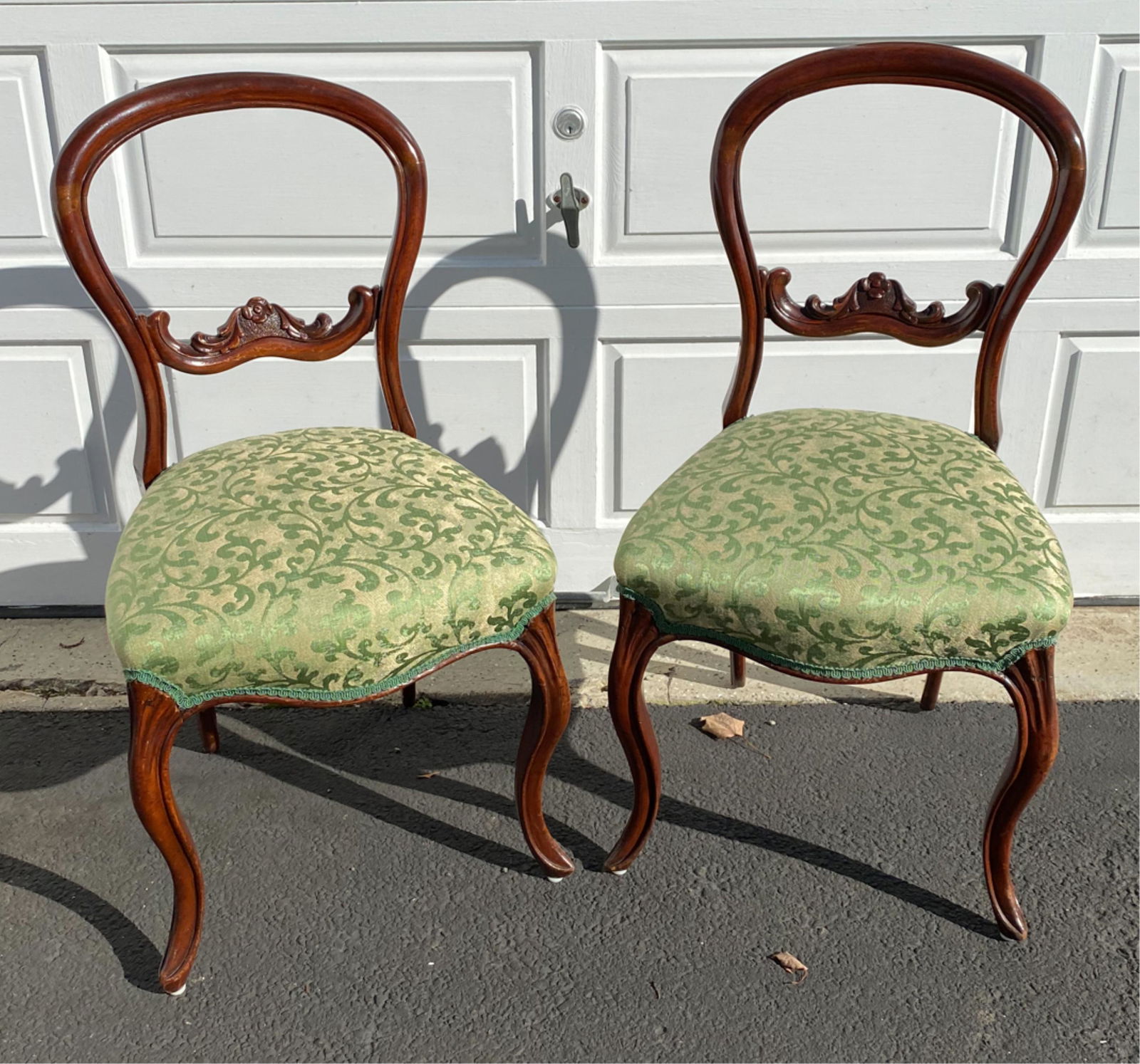 PAIR OF ANTIQUE BALLOON BACK SIDE CHAIRS (1 of 5)