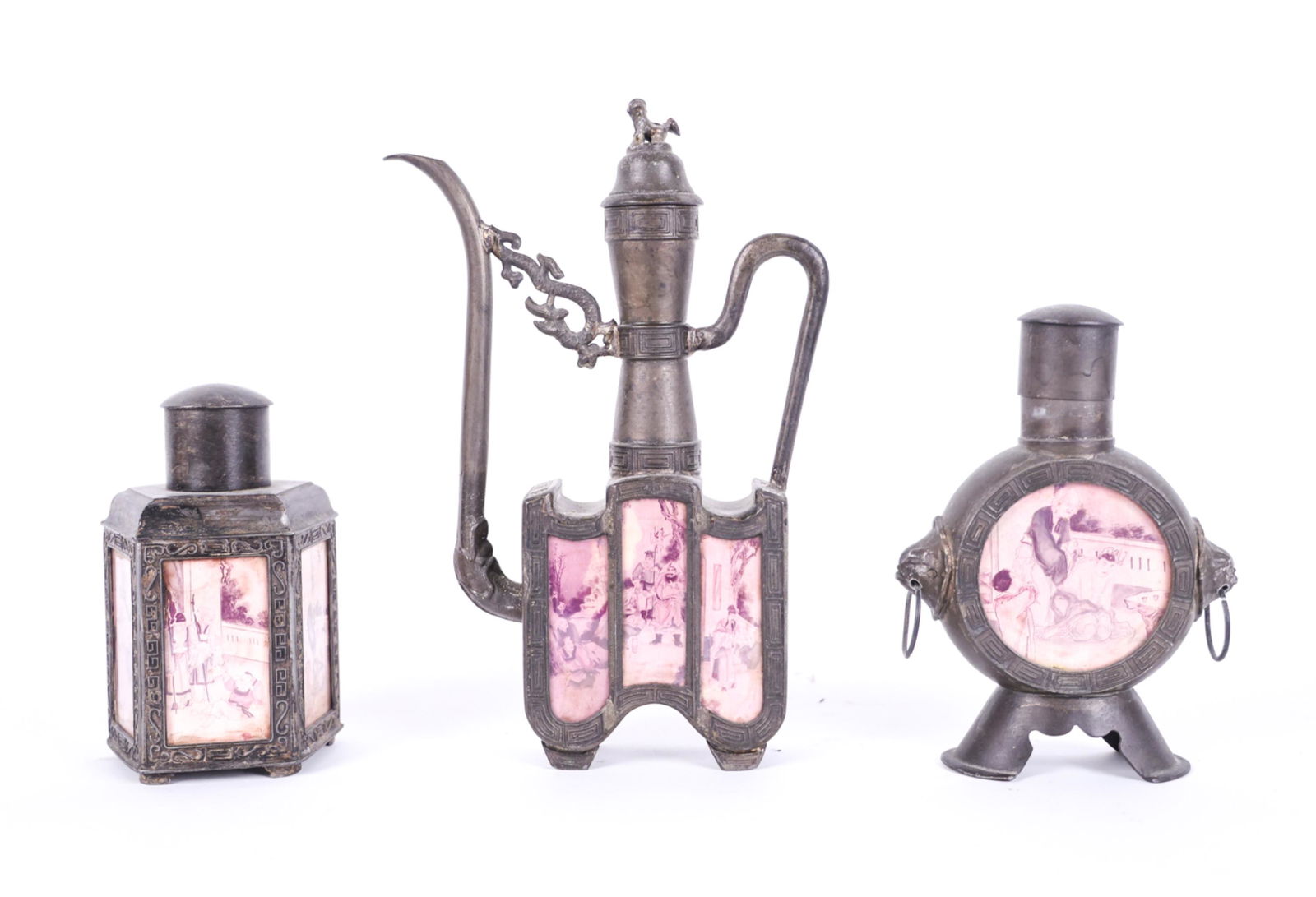 CHINESE TEAPOT & (2) CANISTERS (1 of 20)