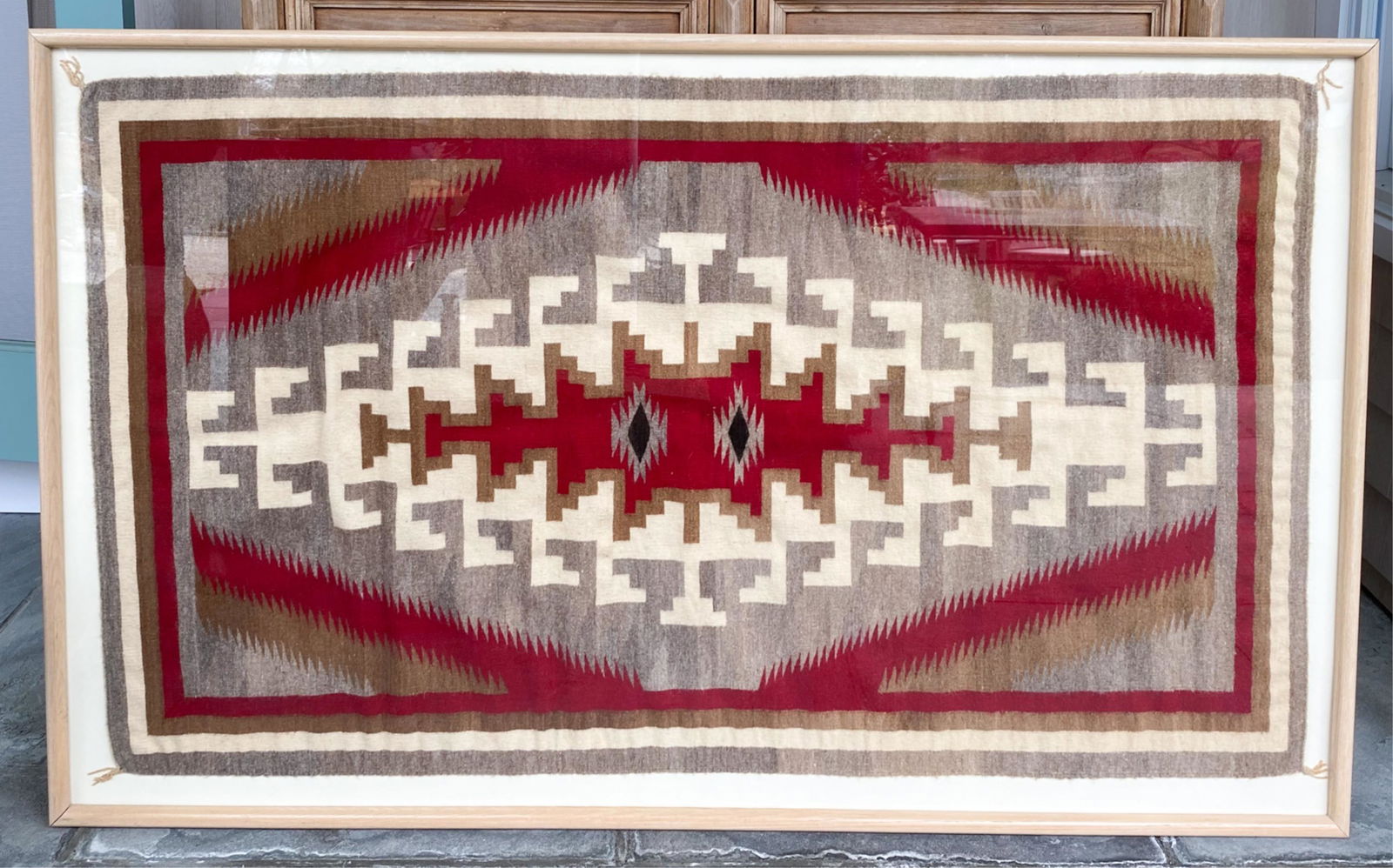 FRAMED NATIVE AMERICAN WOOL TEXTILE (1 of 8)