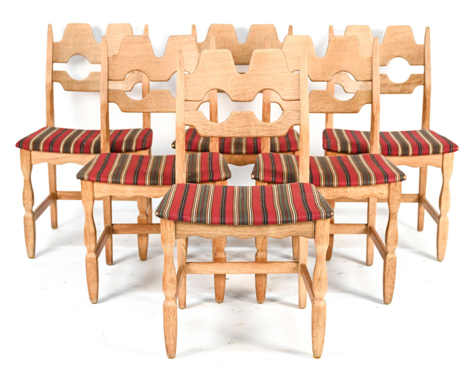 (6) HENNING KJAERNULF OAK RAZOR BACK DINING CHAIRS (1 of 15)