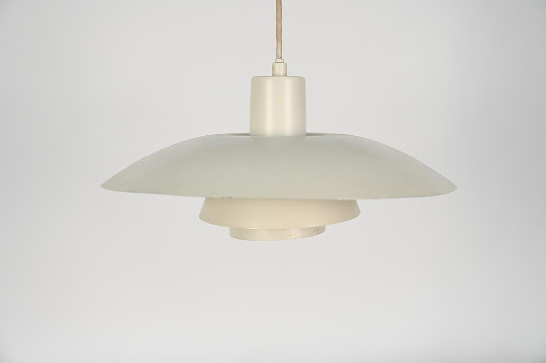 LOUIS POULSEN PH 4/3 PENDANT LIGHT: Danish, mid-century. Dimensions: H 8" x Dia. 16" Condition: In need of rewiring. Some scuffs, light marks, few small paint chips. N074B-1