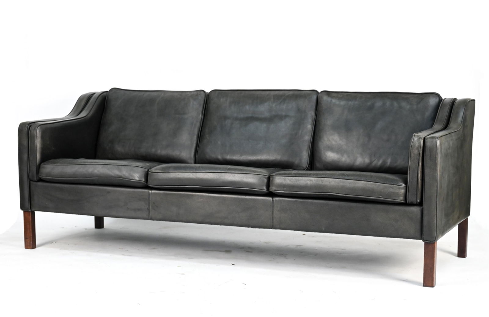 STOUBY DANISH MID-CENTURY LEATHER 3-SEATER SOFA (1 of 12)