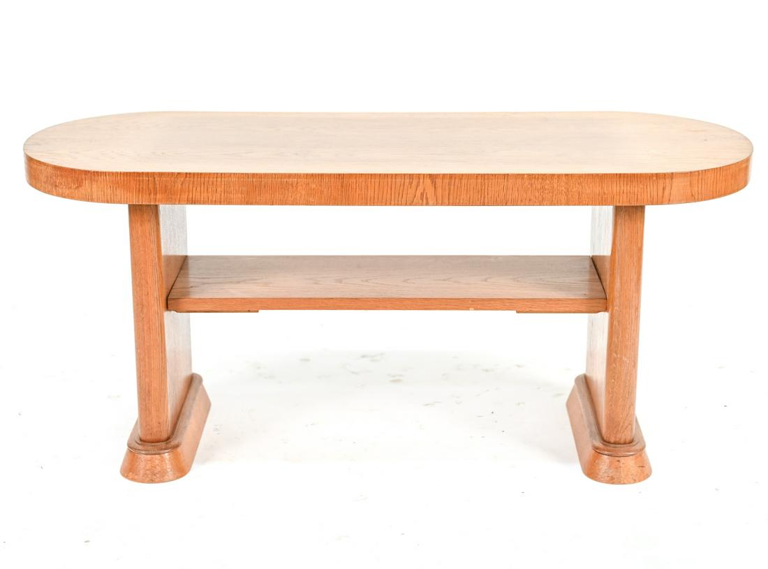 FRITZ HANSEN 1940 ART DECO OAK COFFEE TABLE (1 of 16)