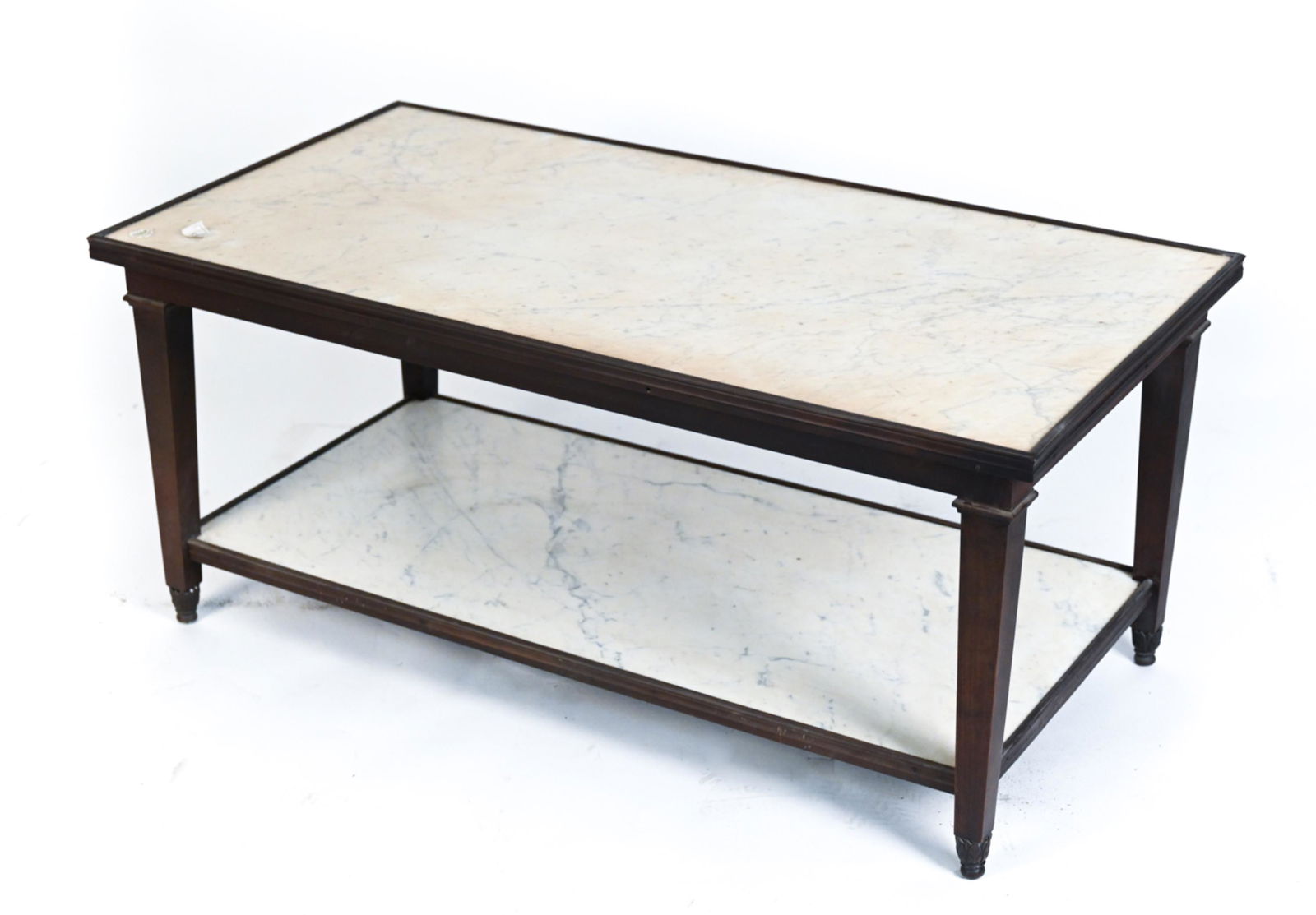 MARBLE AND IRON TWO-TIER COCKTAIL TABLE (1 of 13)