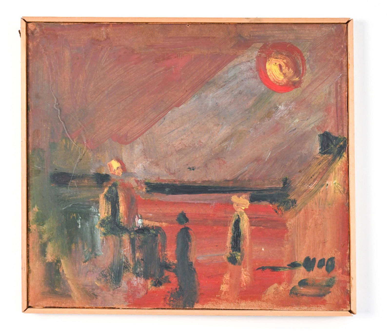 DANISH MODERNIST ABSTRACT OIL ON MASONITE PAINTING (1 of 13)