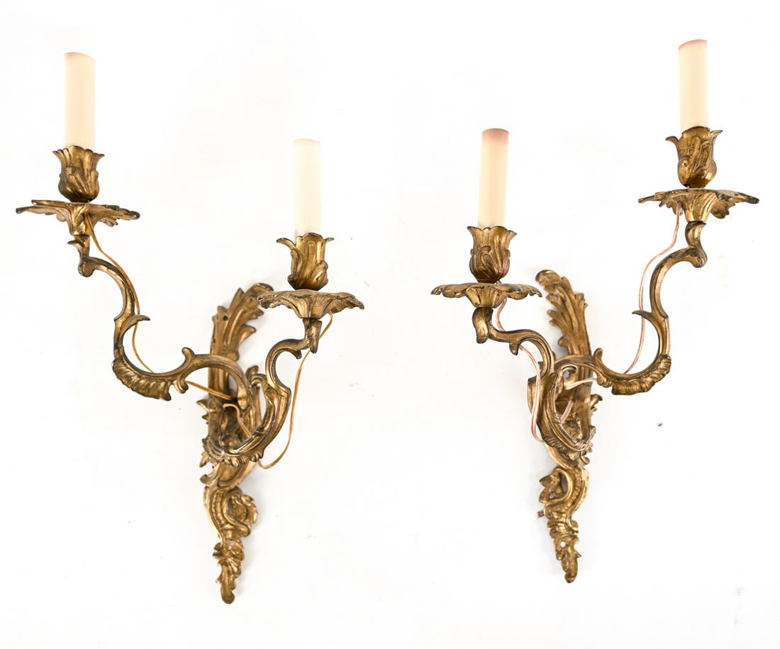 PAIR OF FRENCH LOUIS XV ROCOCO STYLE SCONCES (1 of 14)