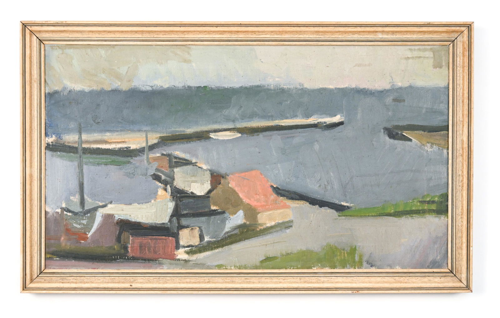 DANISH ABSTRACT OIL ON CANVAS SHORELINE (1 of 9)