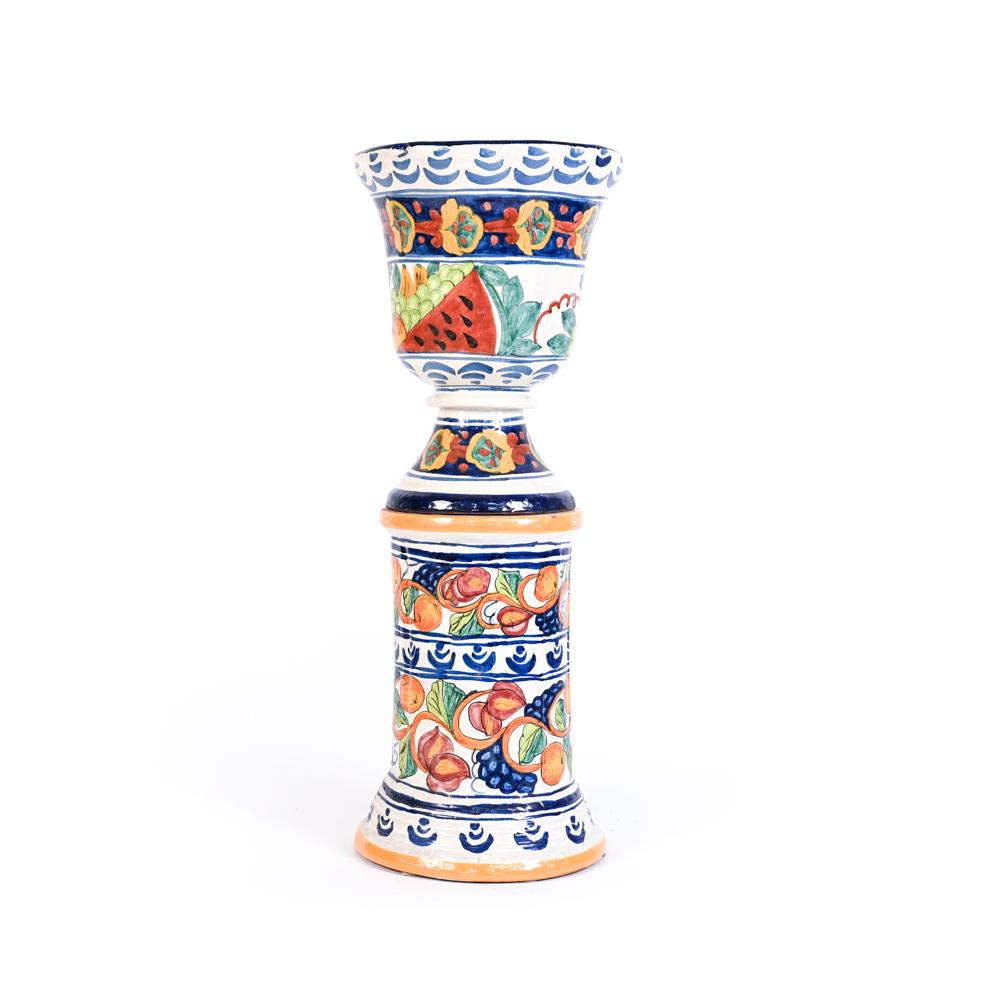MEXICAN CERAMIC JARDINIERE ON STAND (1 of 13)