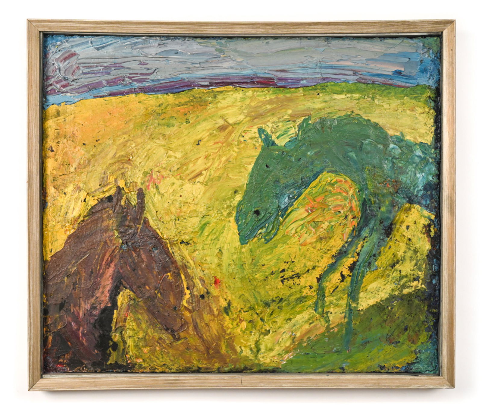 DANISH MODERNIST ABSTRACT HORSES PAINTING (1 of 14)