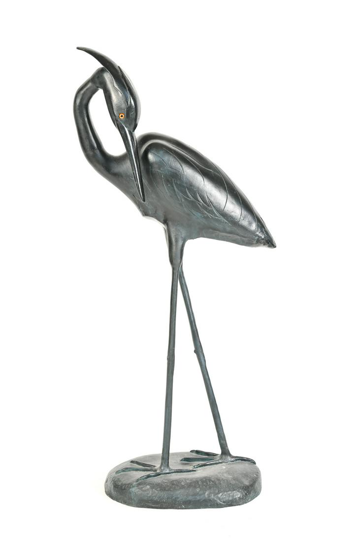LARGE FIBERGLASS CRANE SCULPTURE (1 of 13)