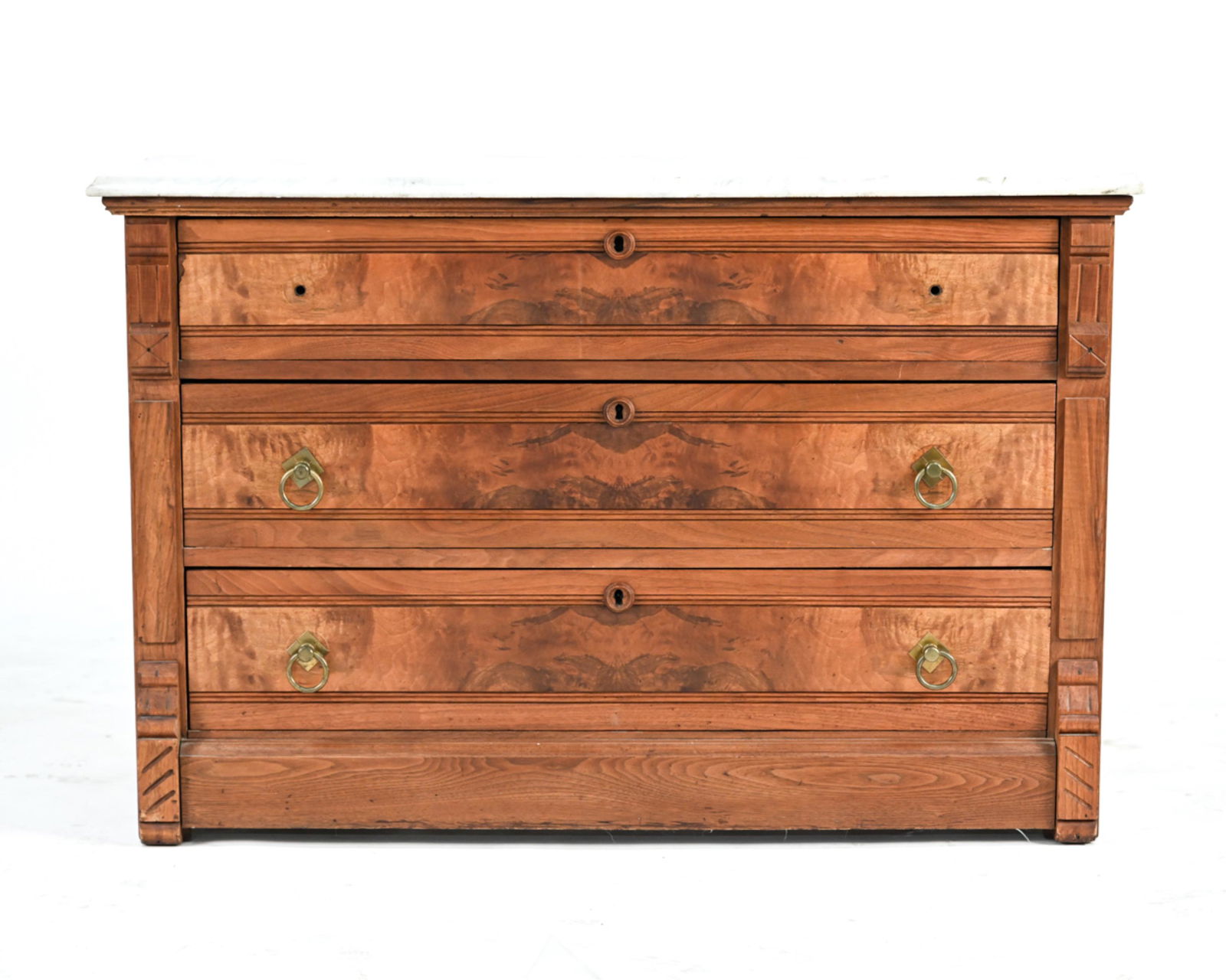 VICTORIAN MARBLE TOP CHEST OF DRAWERS (1 of 15)