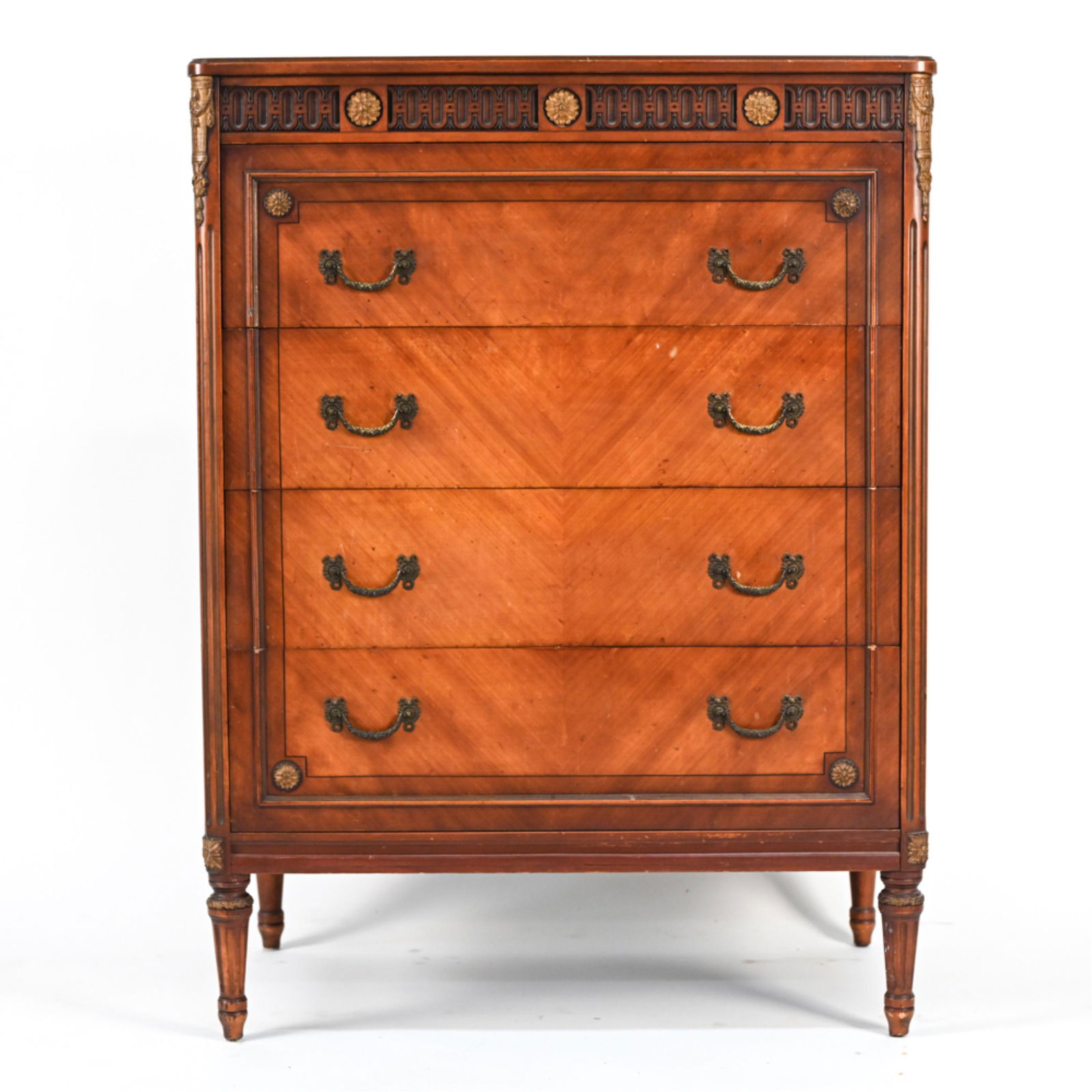 FRENCH LOUIS XVI STYLE TALL CHEST OF DRAWERS (1 of 19)
