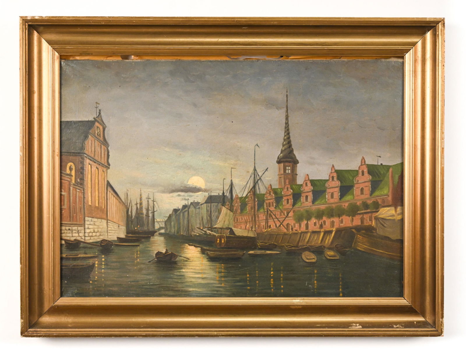 DANISH OIL ON CANVAS CANAL SCENE (1 of 10)