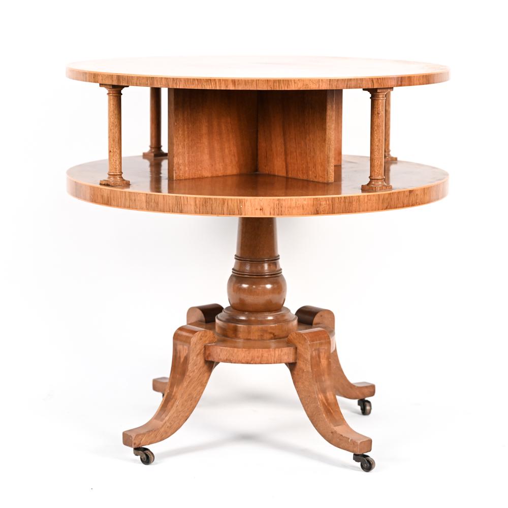 TWO-TIER MAHOGANY ROUND TABLE (1 of 9)