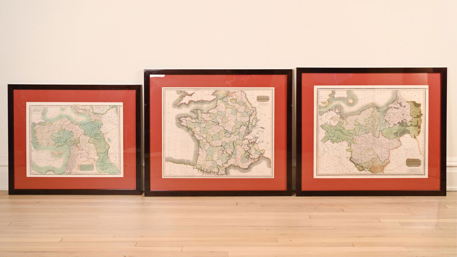 (3) ENGRAVED & FRAMED MAPS (1 of 18)