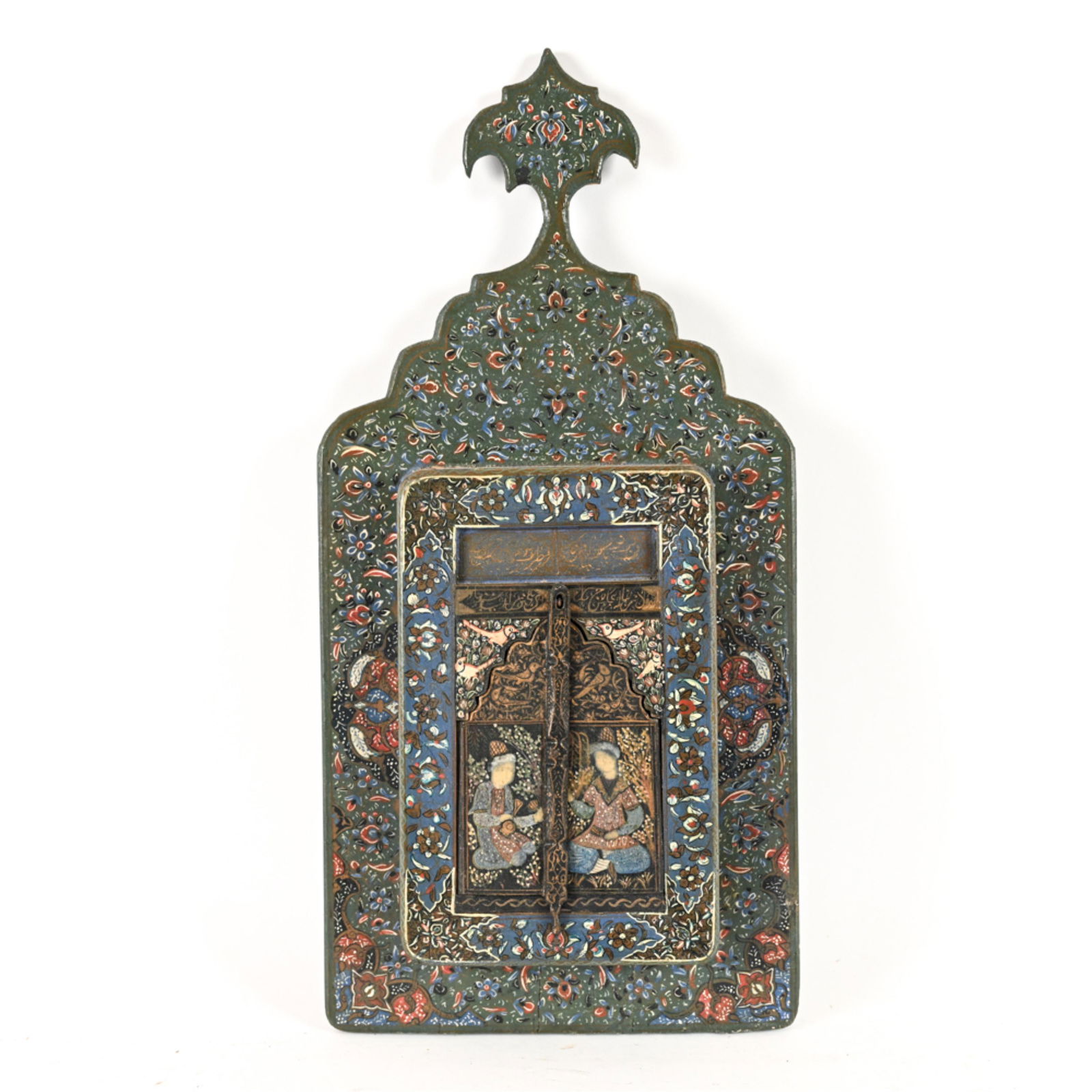 QUJAR PERSIAN PAINTED MIRROR C. 1900 (1 of 10)