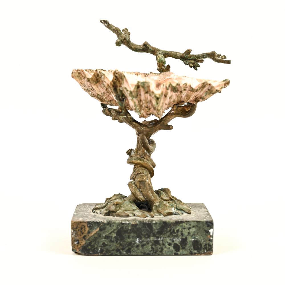 ANTIQUE BRONZE FIGURAL SHELL DISH (1 of 16)