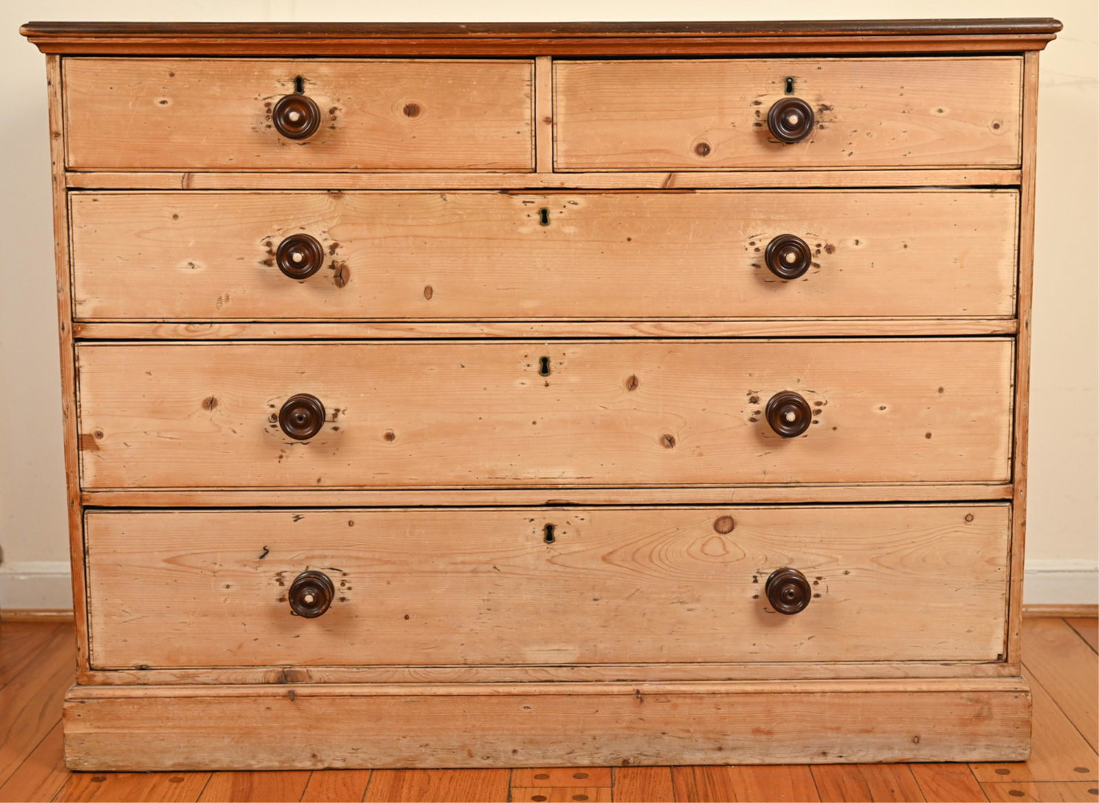 ANTIQUE PINE CHEST OF DRAWERS (1 of 15)