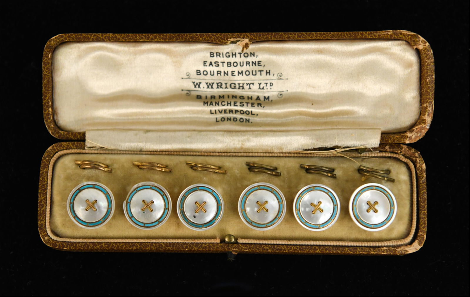 (6) ANTIQUE MOTHER-OF-PEARL & ENAMEL BUTTONS (1 of 10)