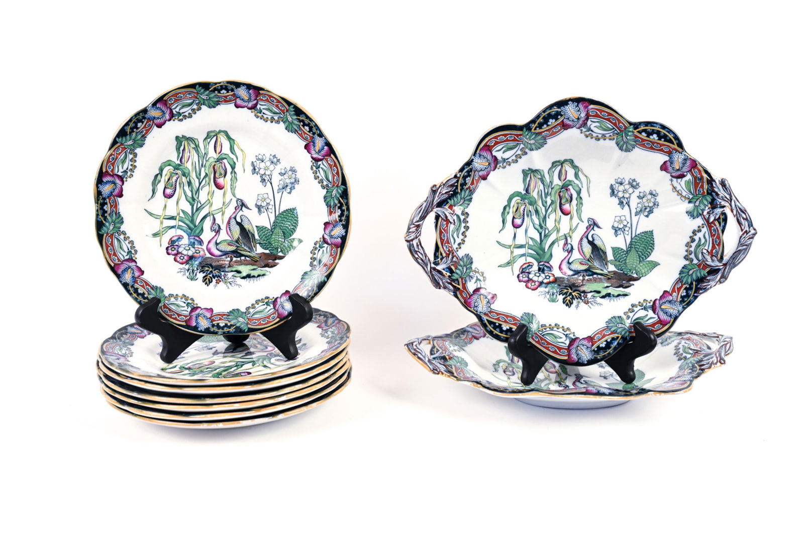 ENGLISH CHINOISERIE PORCELAIN PLATES & PLATTERS (1 of 14)