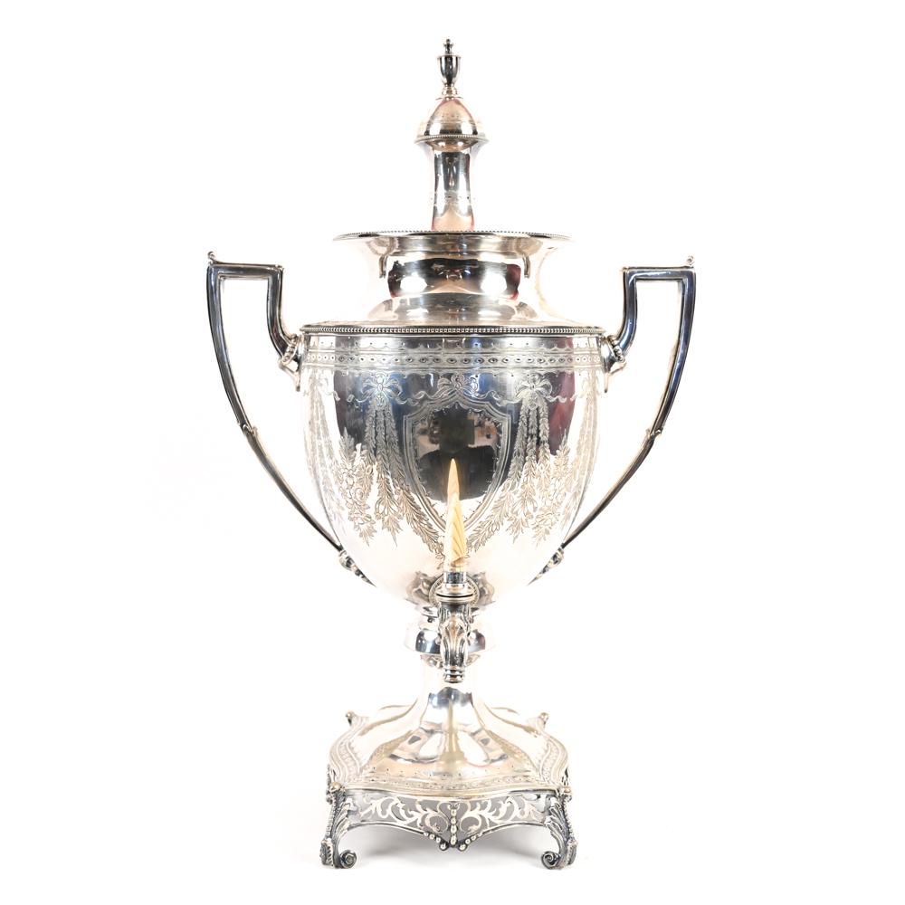 ANTIQUE SILVERPLATE SAMOVAR (1 of 19)