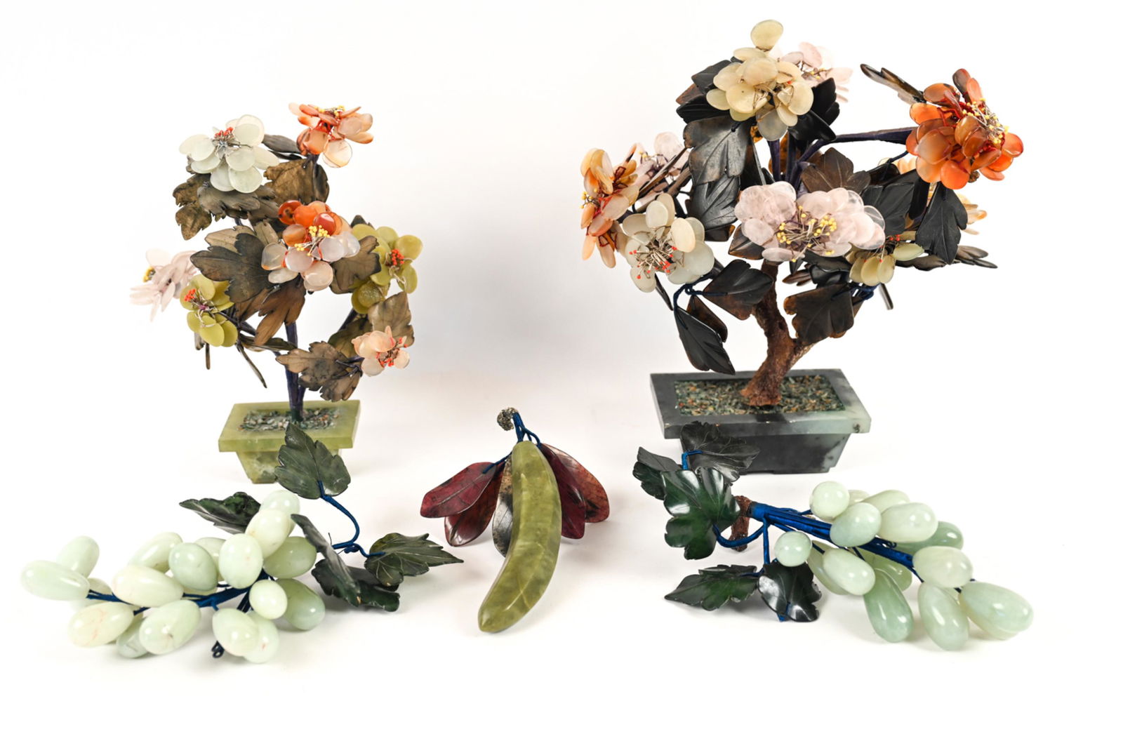 CHINESE CARVED STONE FRUIT & FLOWER SCULPTURES (1 of 12)