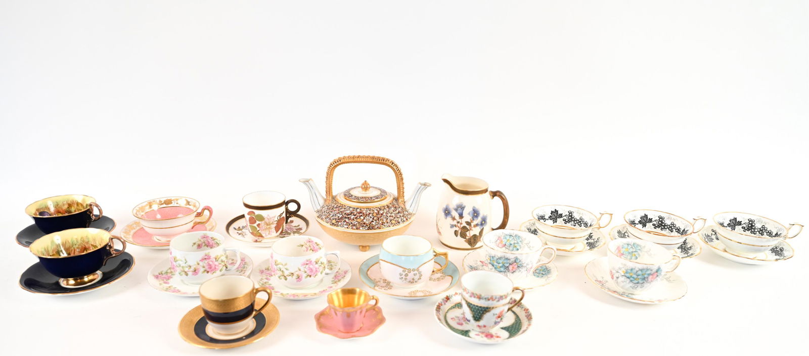 GROUPING OF PORCELAIN TEACUPS & SAUCERS, ETC. (1 of 16)