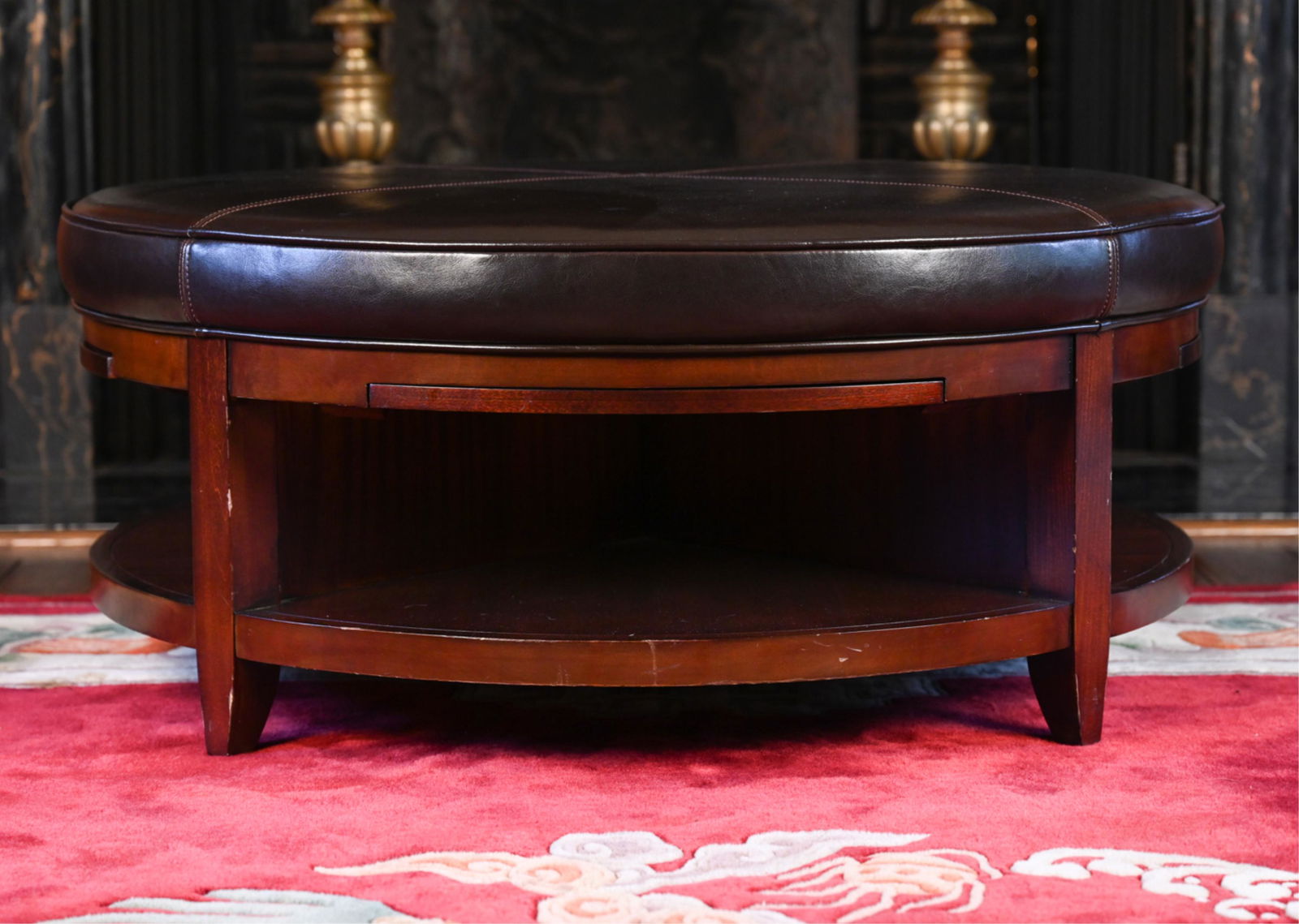 BERNHARDT CONTEMPORARY ROUND OTTOMAN (1 of 8)