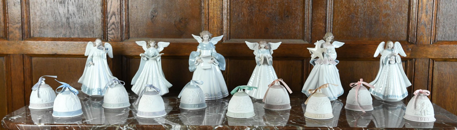GROUPING OF LLADRO PORCELAIN ANGELS & BELLS (1 of 12)
