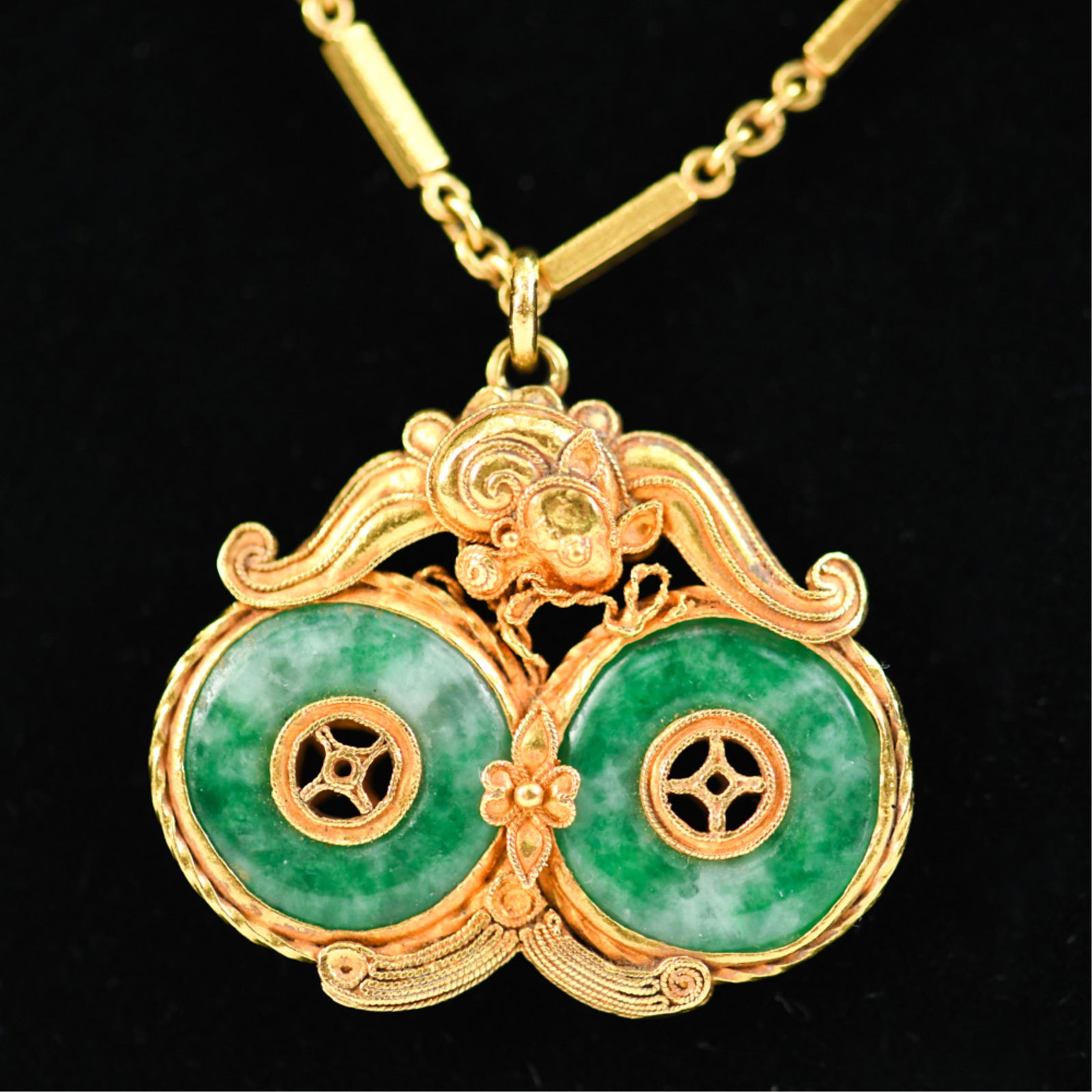 14K GOLD CHINESE JADE NECKLACE (1 of 13)