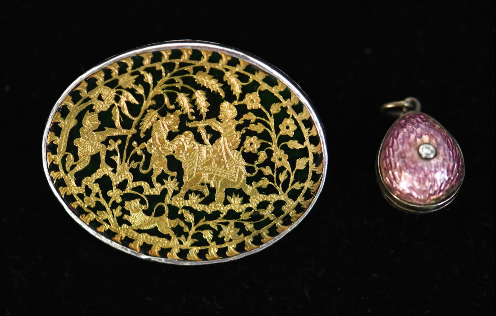 (2) ANTIQUE ENAMEL JEWERY GROUPING (1 of 10)