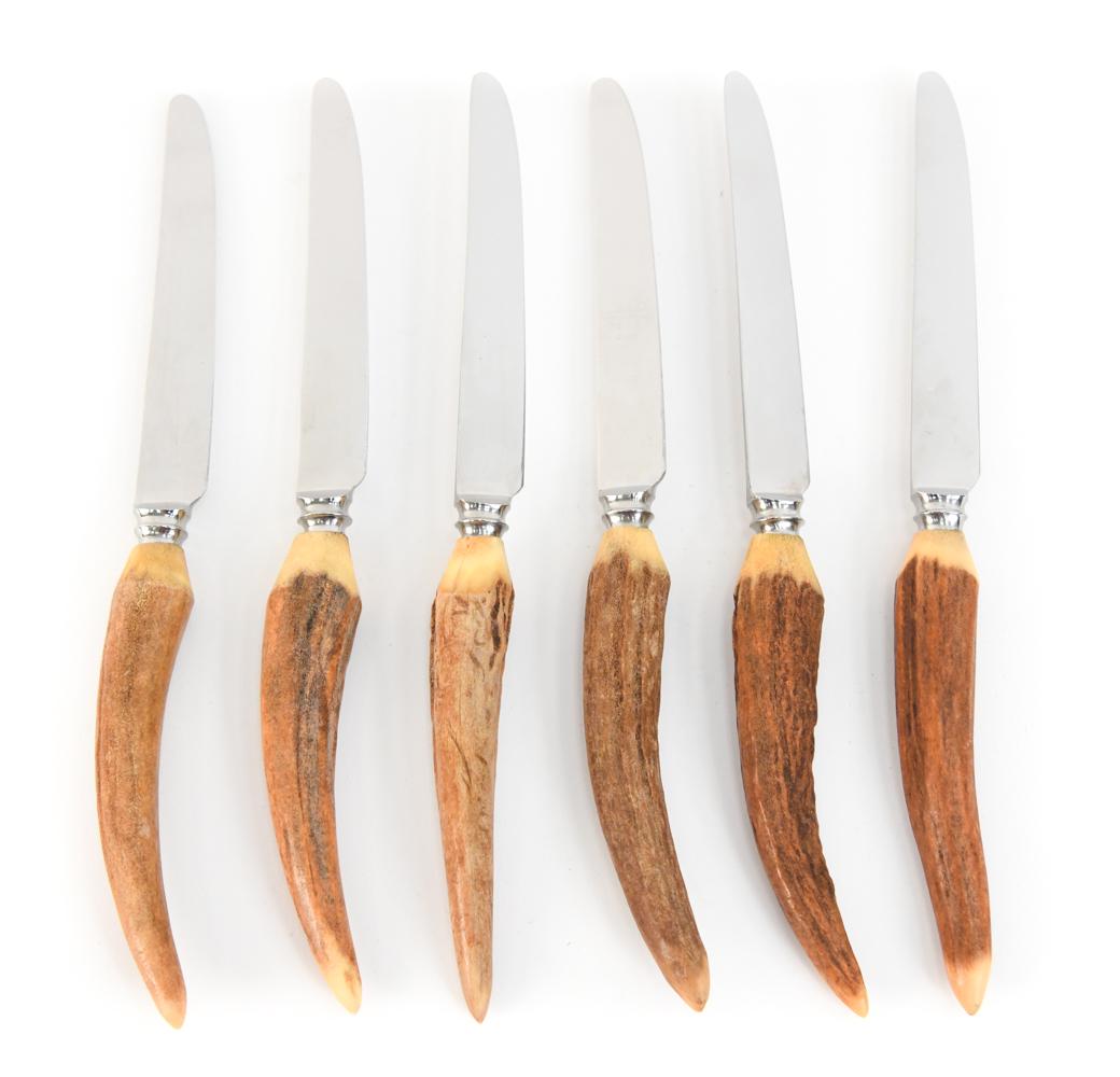 (6) TAYLOR WITNESS STAG HORN HANDLED KNIVES (1 of 4)
