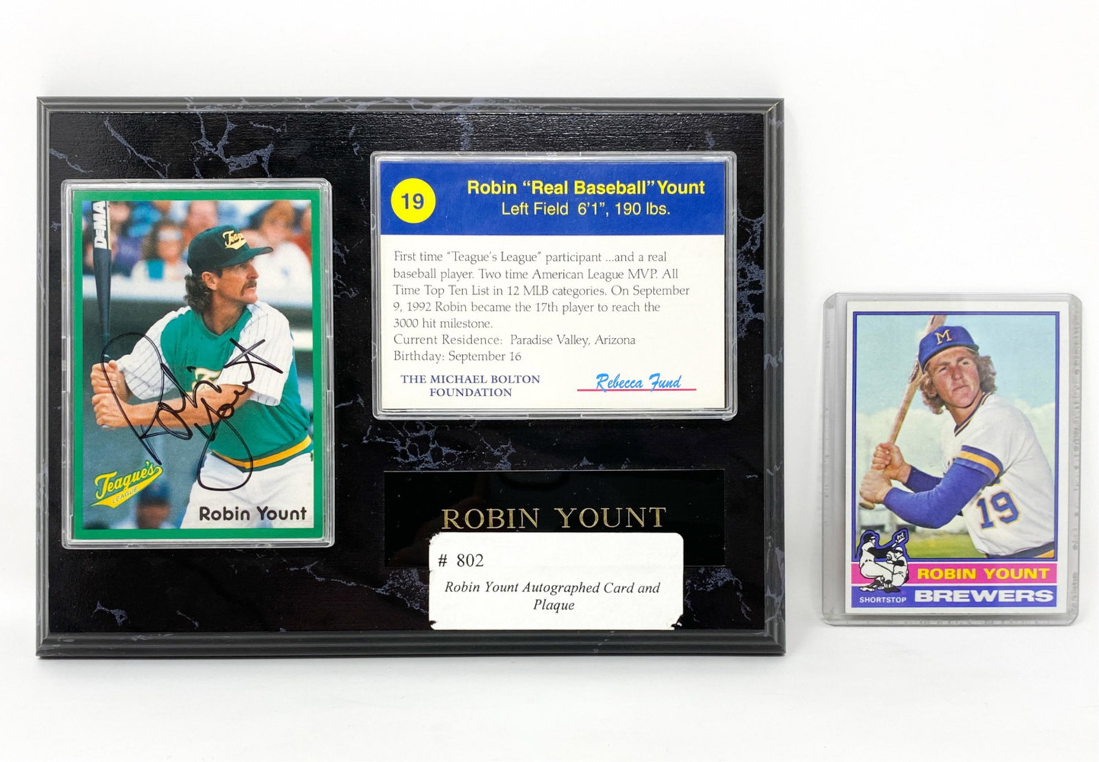 ROBIN YOUNT AUTOGRAPHED CARD ON PLAQUE (1 of 6)