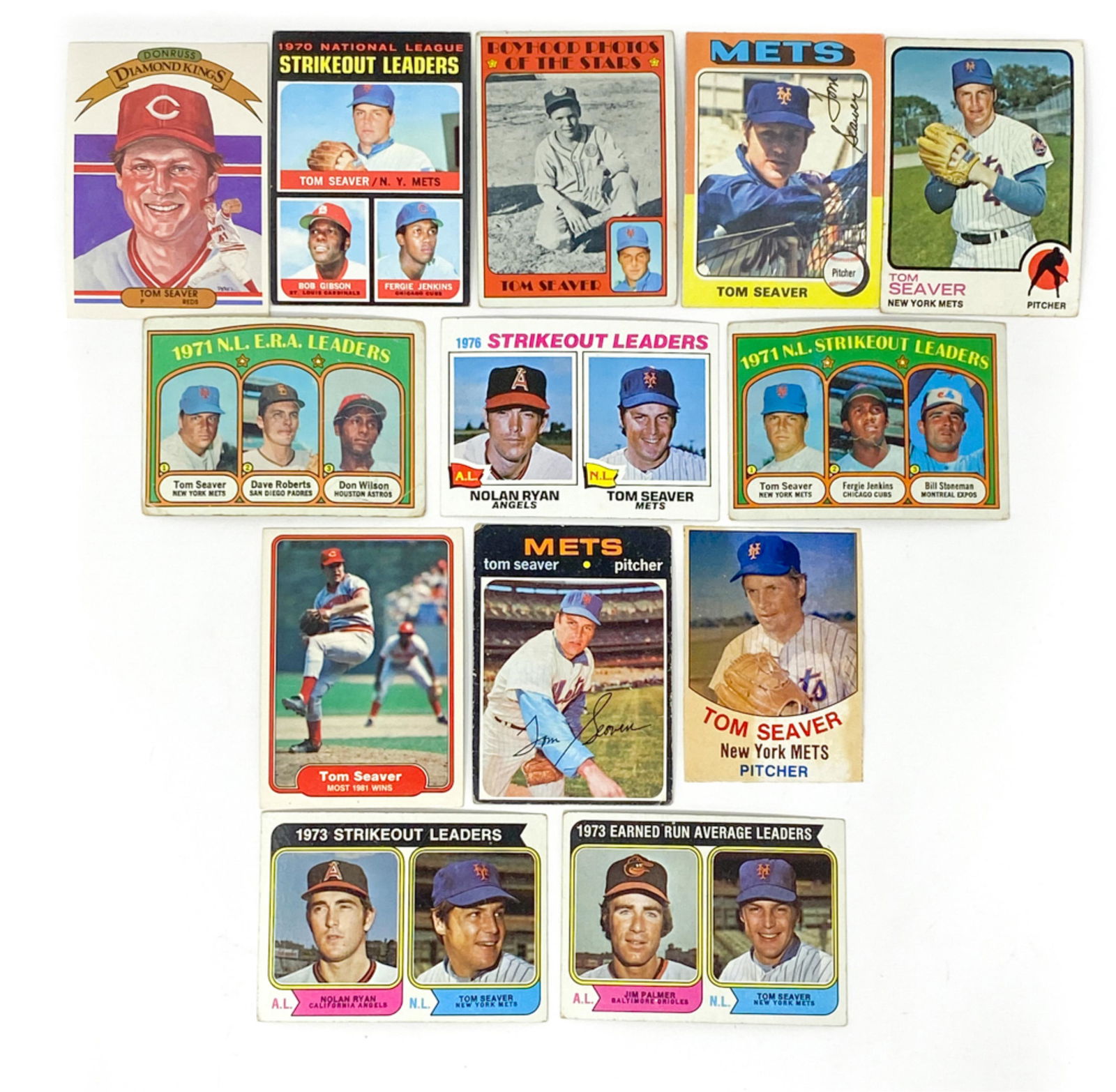 TOM SEAVER BASEBALL CARD GROUPING (1 of 6)