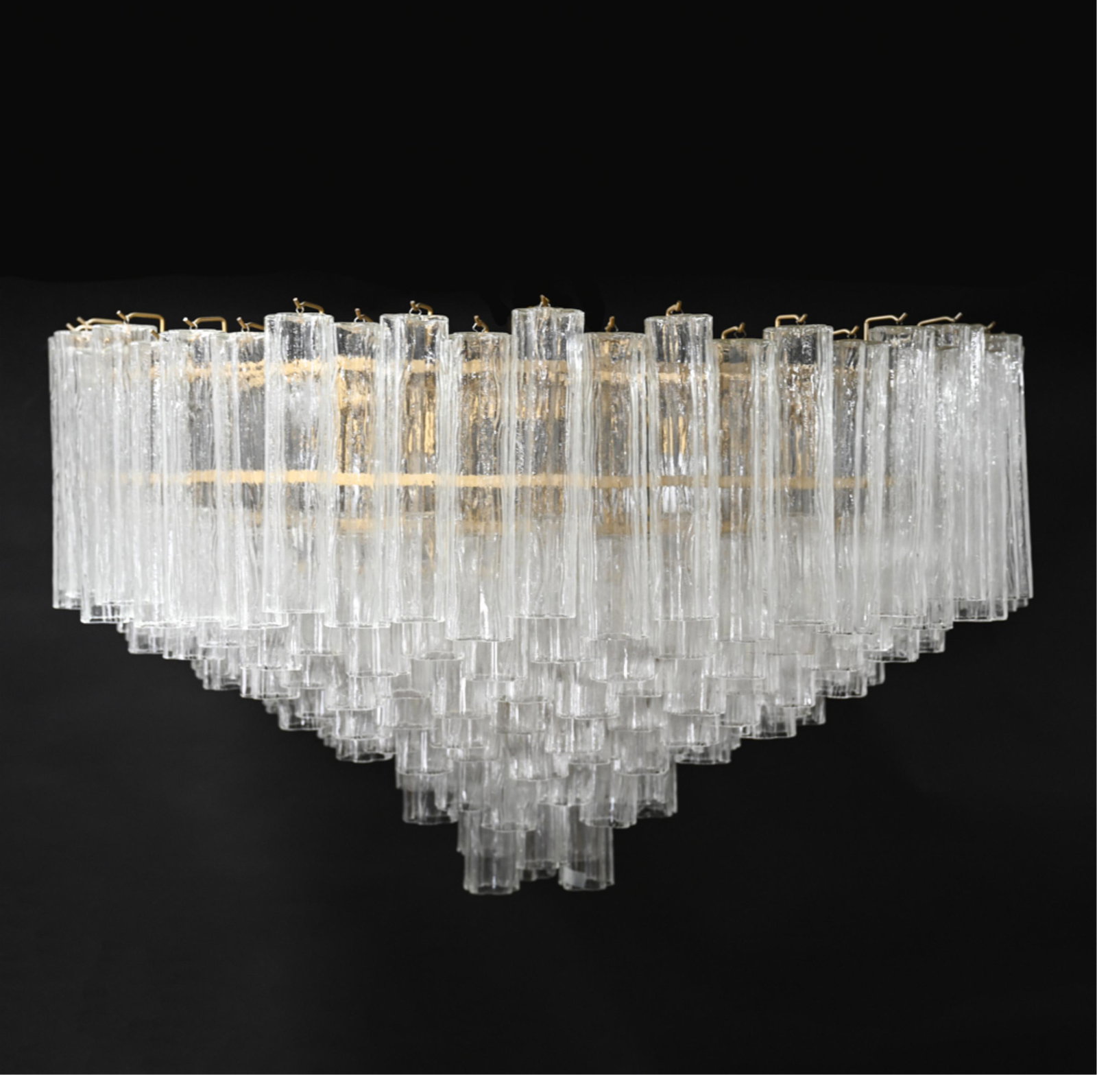 LARGE ITALIAN MURANO "TRONCHI" CAMER CHANDELIER (1 of 17)
