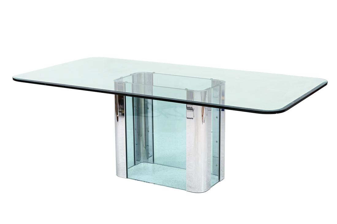 ATTR. PACE COLLECTION GLASS & CHROME DINING TABLE (1 of 18)