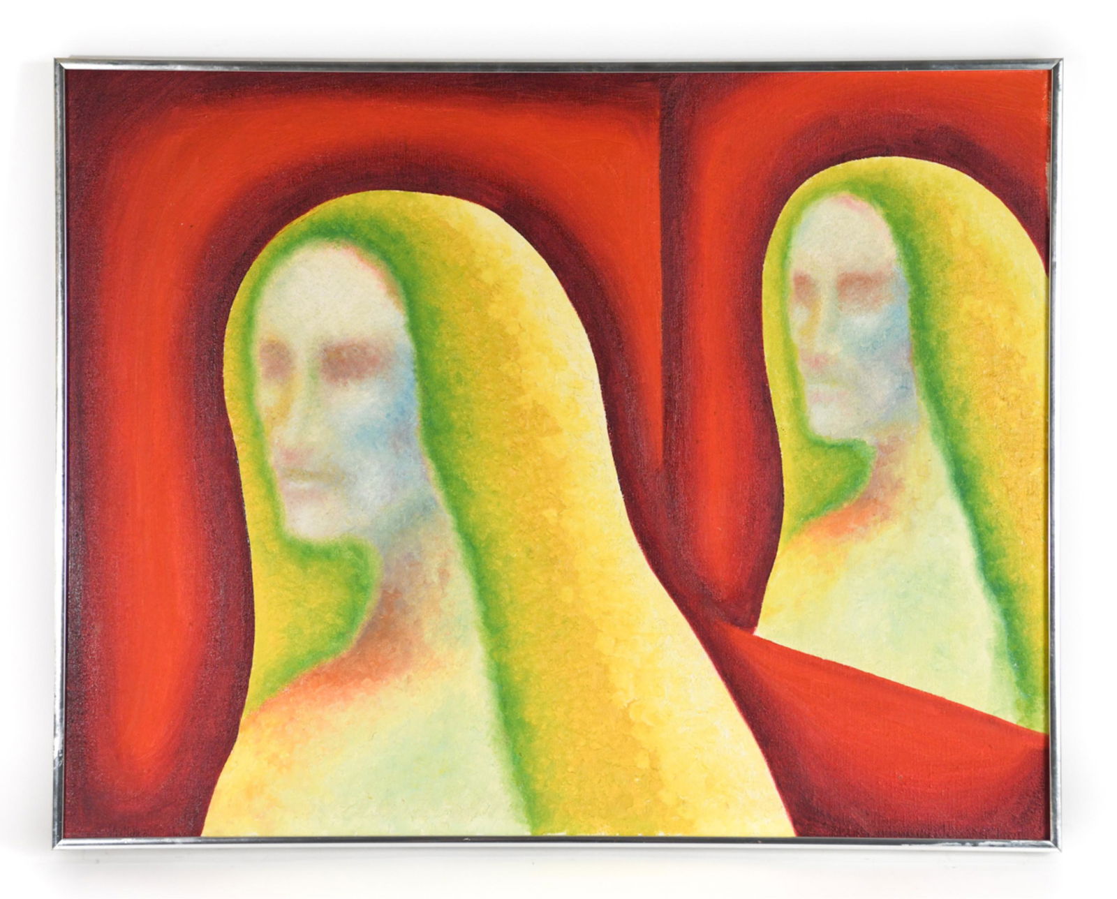 1967 MODERNIST DOUBLE PORTRAIT O/C (1 of 11)